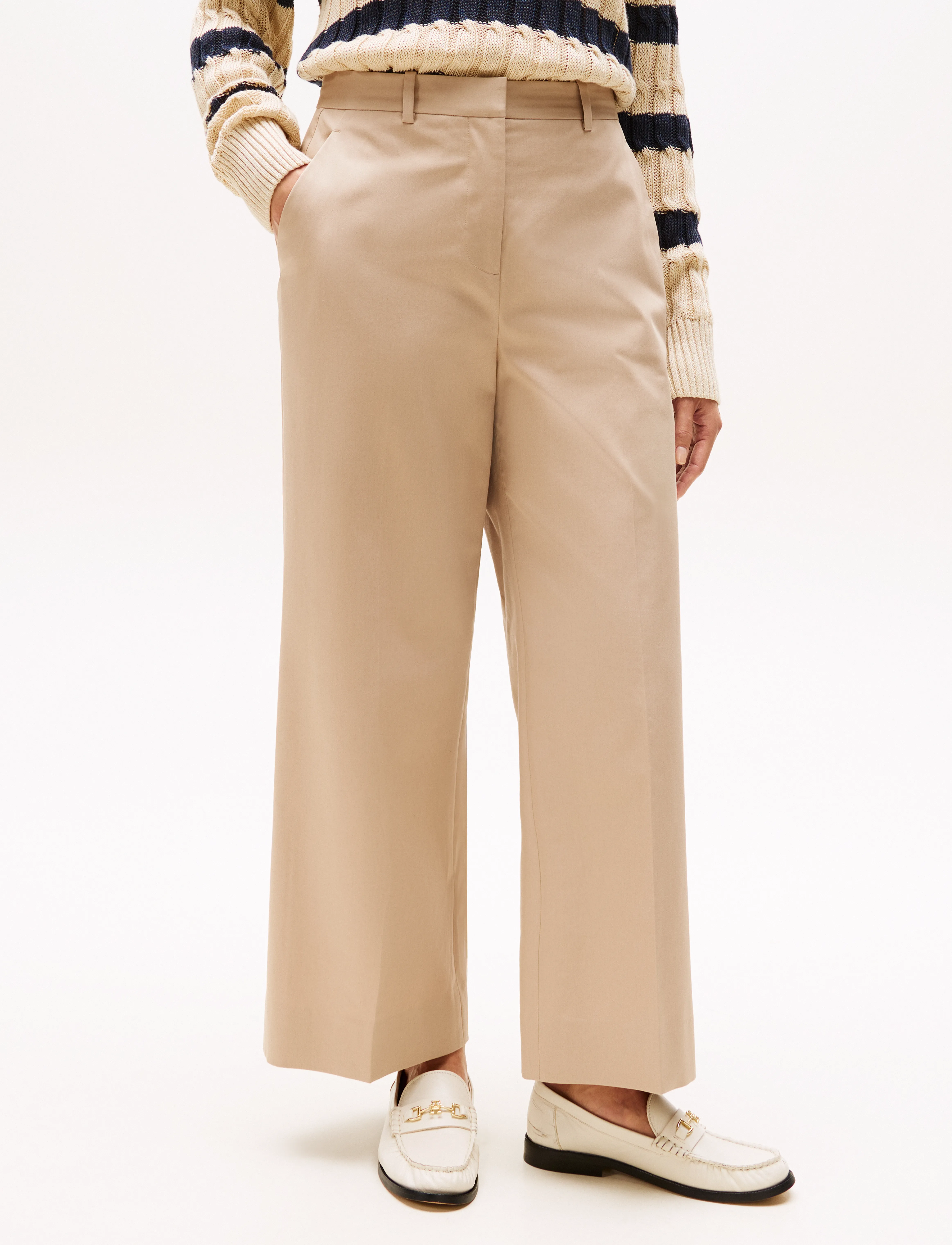 Tommy Hilfiger - COTTON WIDE LEG ANKLE CHINO PANT - beige - 5