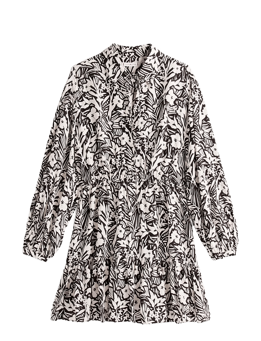 Tommy Hilfiger - VIS JACQUARD SHORT DRESS - kurze kleider - tropical floral black - 1
