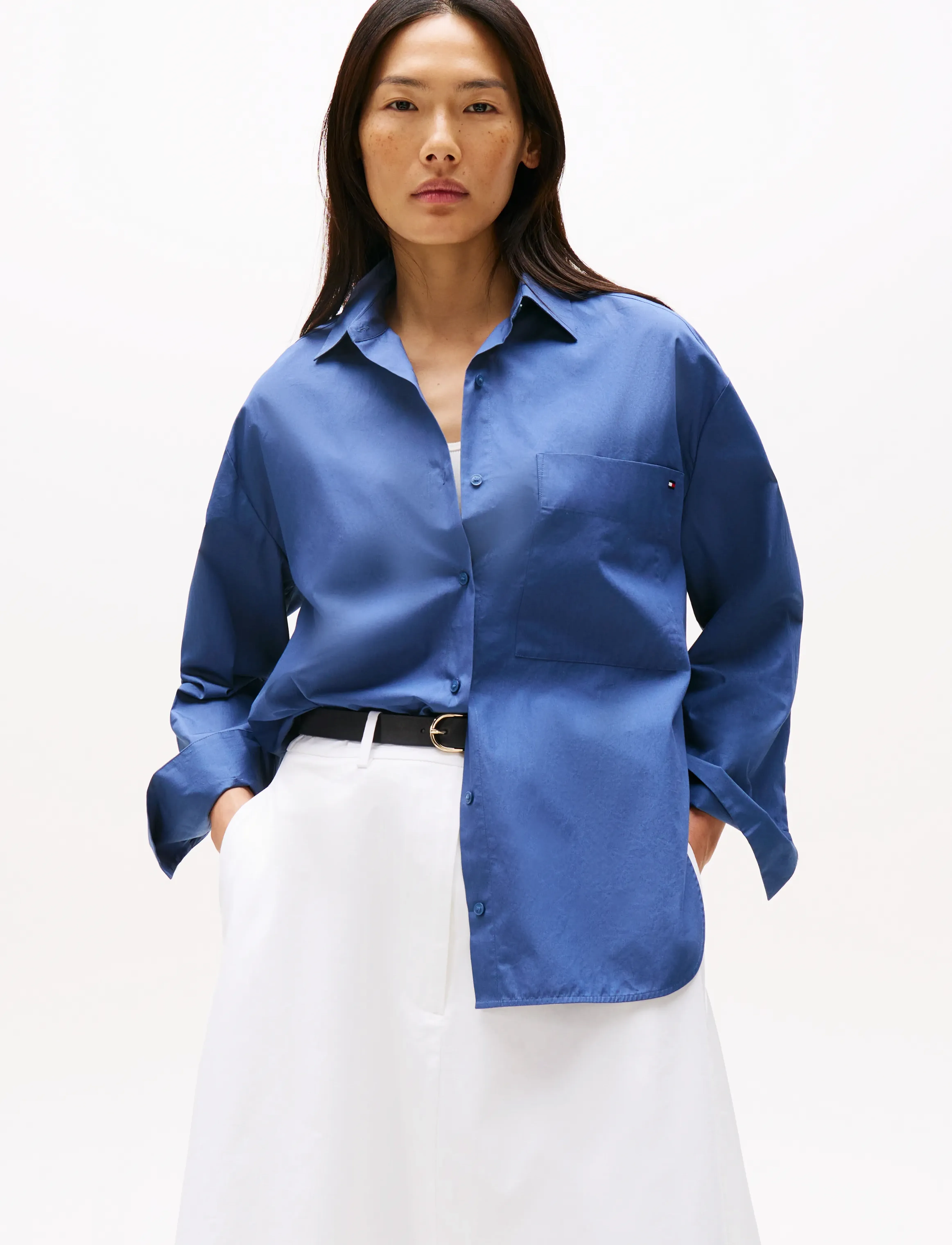 Tommy Hilfiger ESS POPLIN NEW EASY SHIRT - Bluser & Skjorter - SEASHORE NAVY / blue