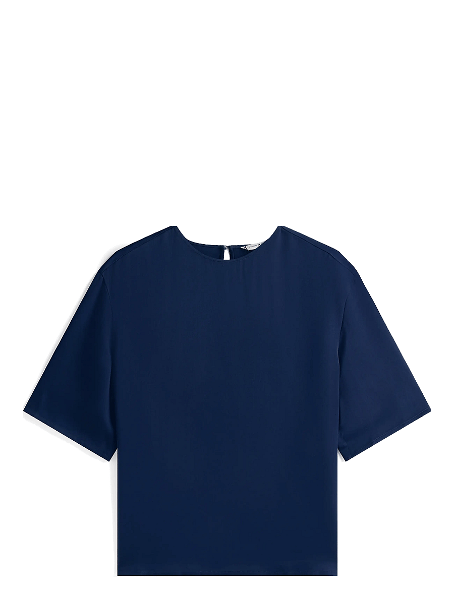 Tommy Hilfiger - SATEEN C-NECK RELAXED T-SHIRT - dark night navy - 1