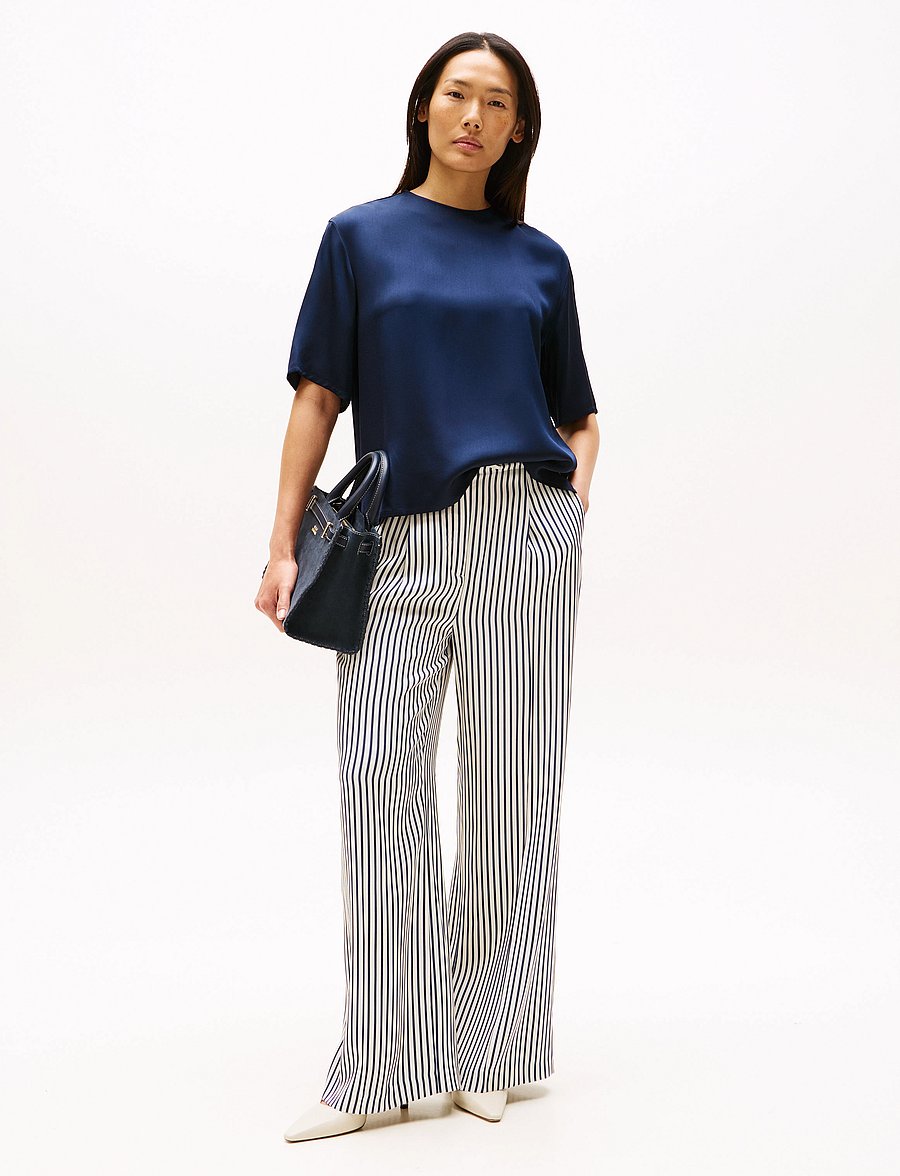 Tommy Hilfiger - SATEEN C-NECK RELAXED T-SHIRT - dark night navy - 2