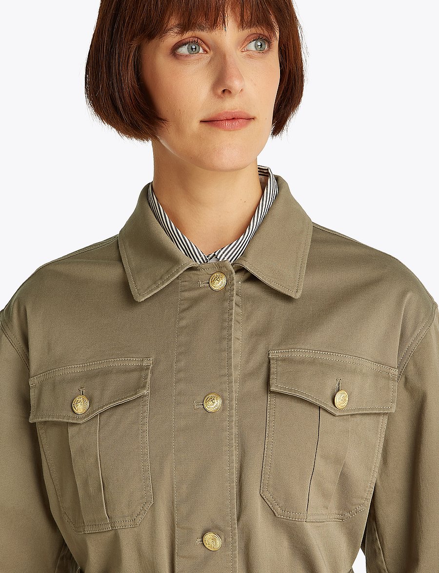 Tommy Hilfiger - GOLD BUTTON UTILITY JACKET - spring jackets - tundra brown - 0