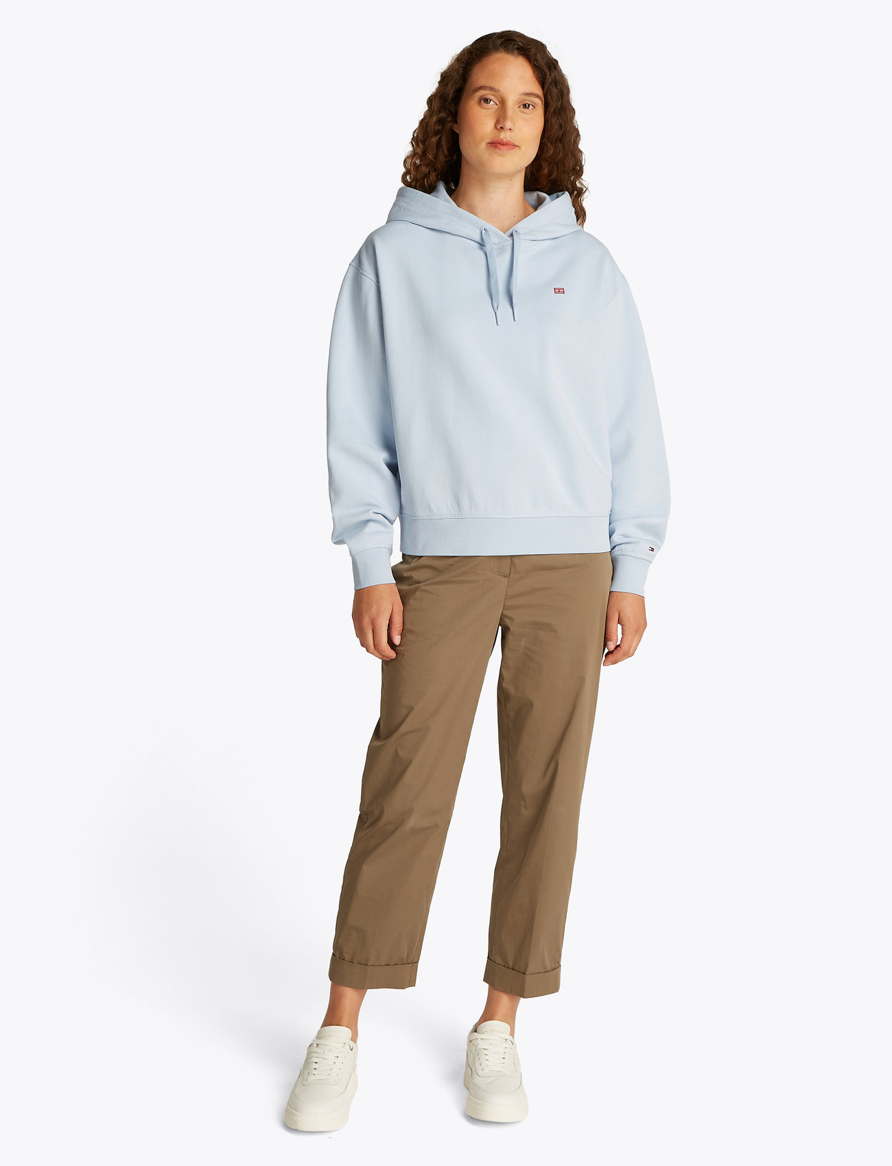 Tommy Hilfiger - REG CONTRAST FLAG HOODIE - hættetrøjer - breezy blue - 0
