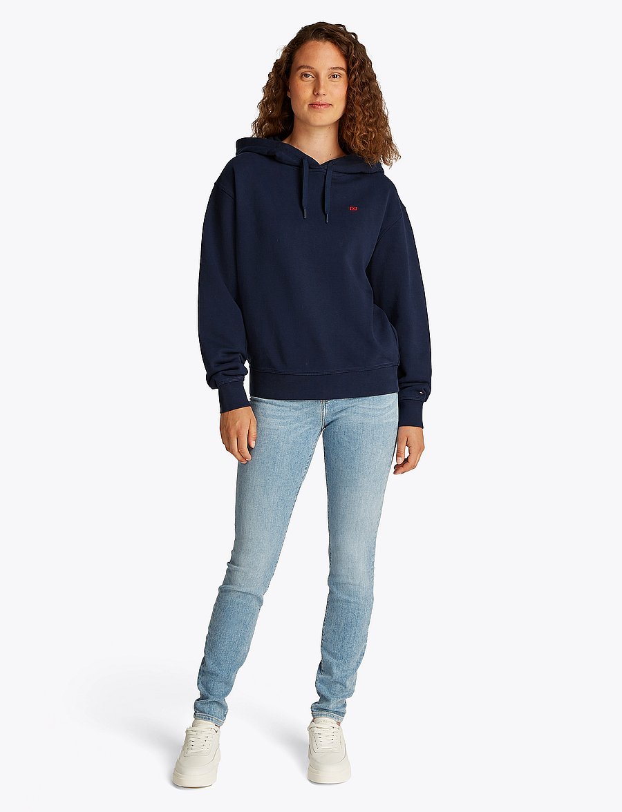 Tommy Hilfiger - REG CONTRAST FLAG HOODIE - hoodies - dark night navy - 0