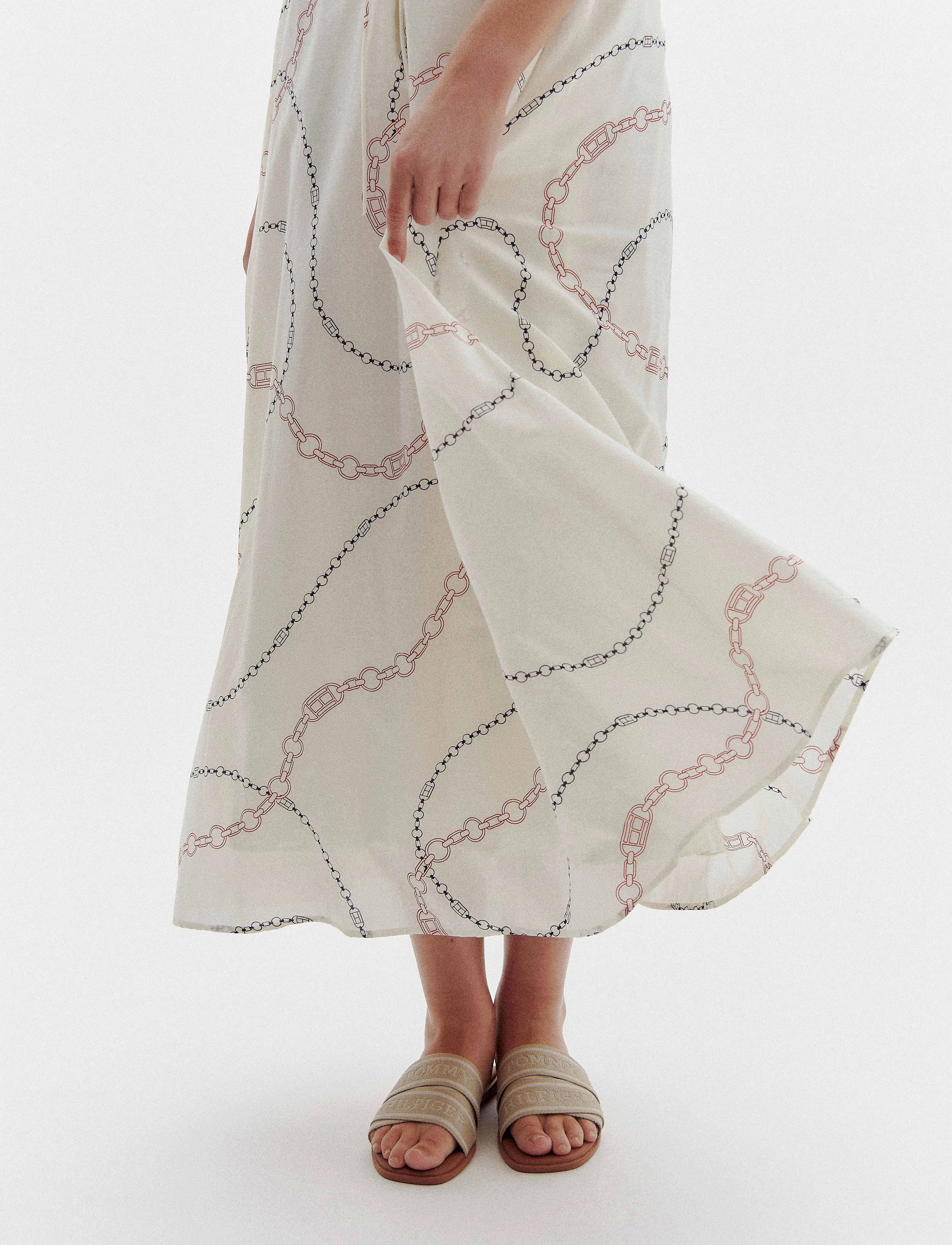 Tommy Hilfiger - VOILE S/S LONG SHIRT DRESS - flag chain wave/ rwb calico - 2