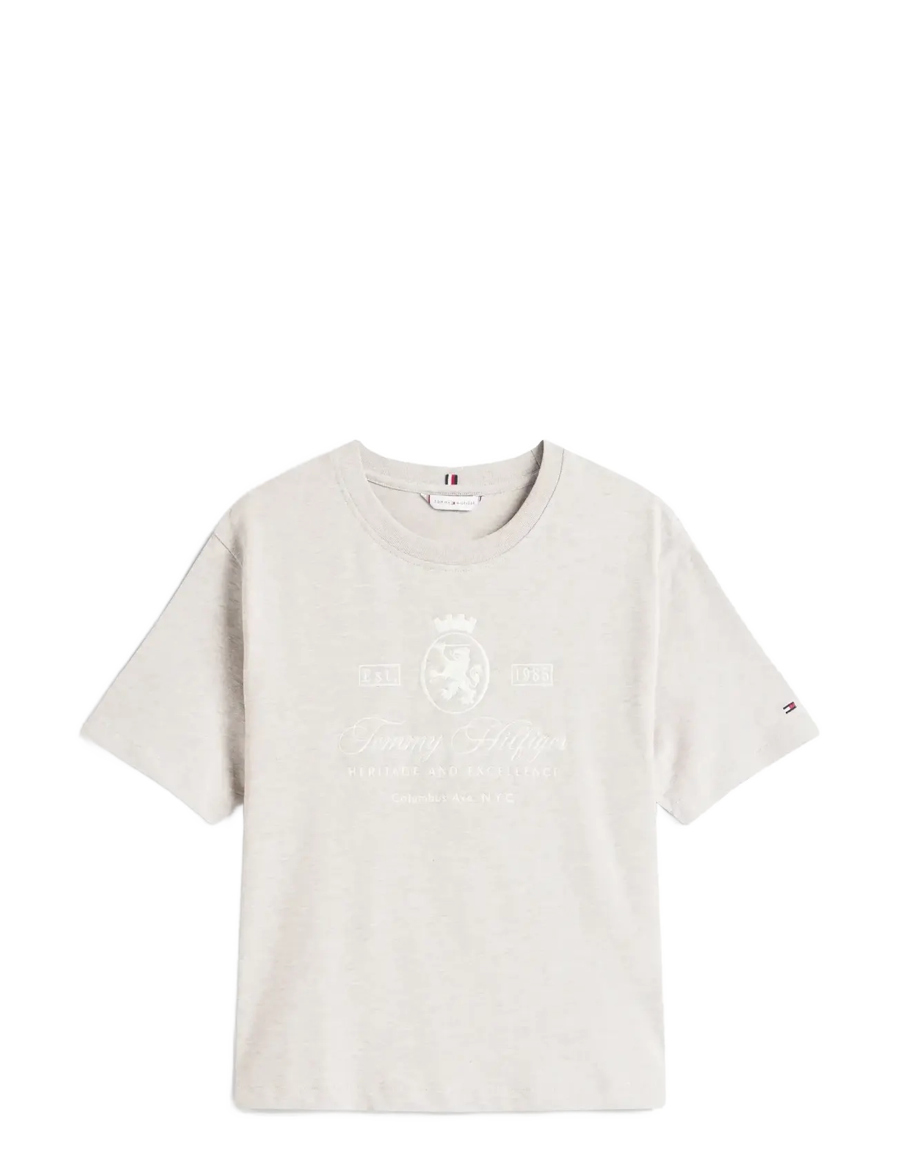 TOMMY HILFIGER Varsity Crest Rlx Ss Tee Grau - XS - Damen