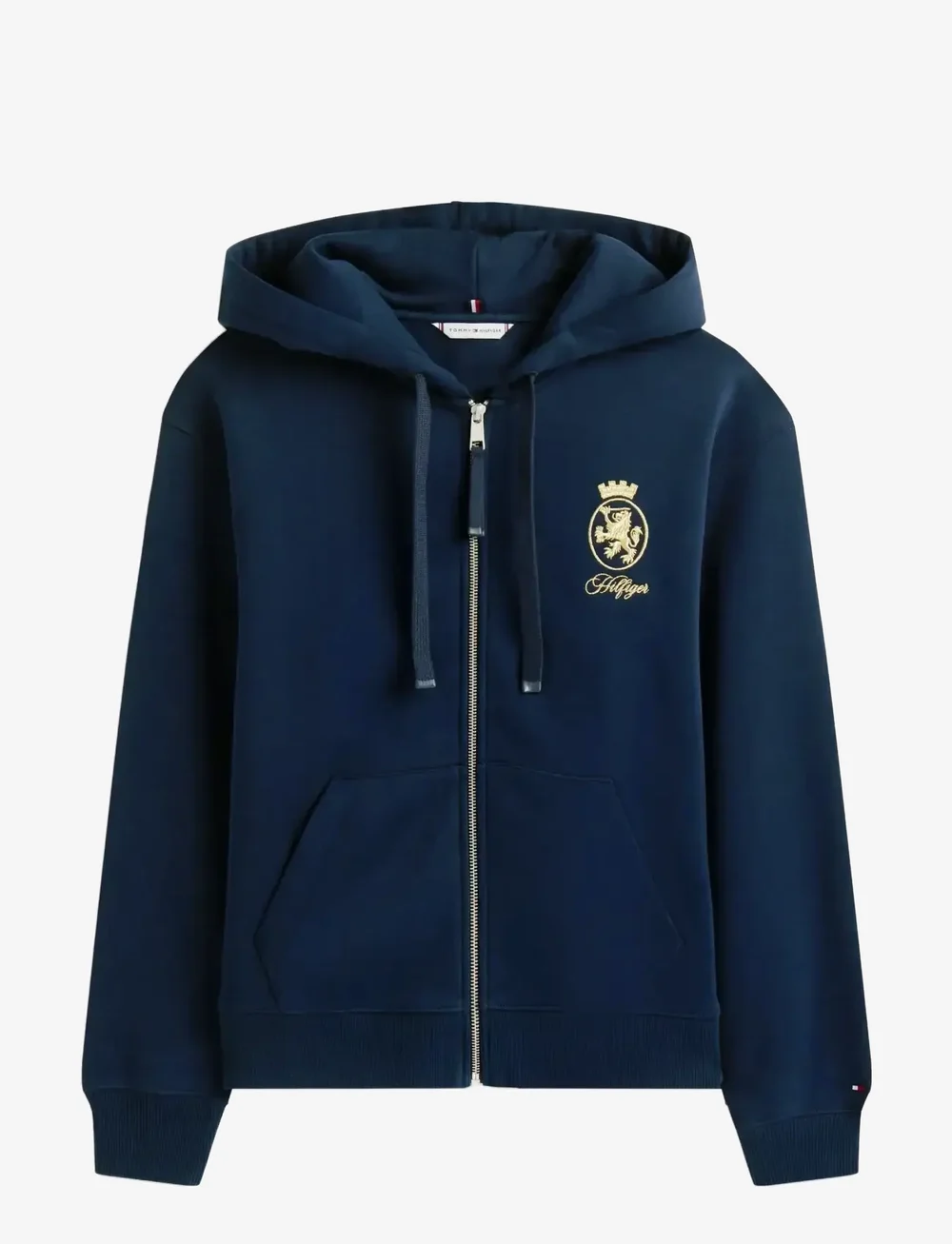 Tommy Hilfiger - GOLD CREST TERRY ZIP THROUGH - kapuutsiga dressipluusid - dark night navy - 1