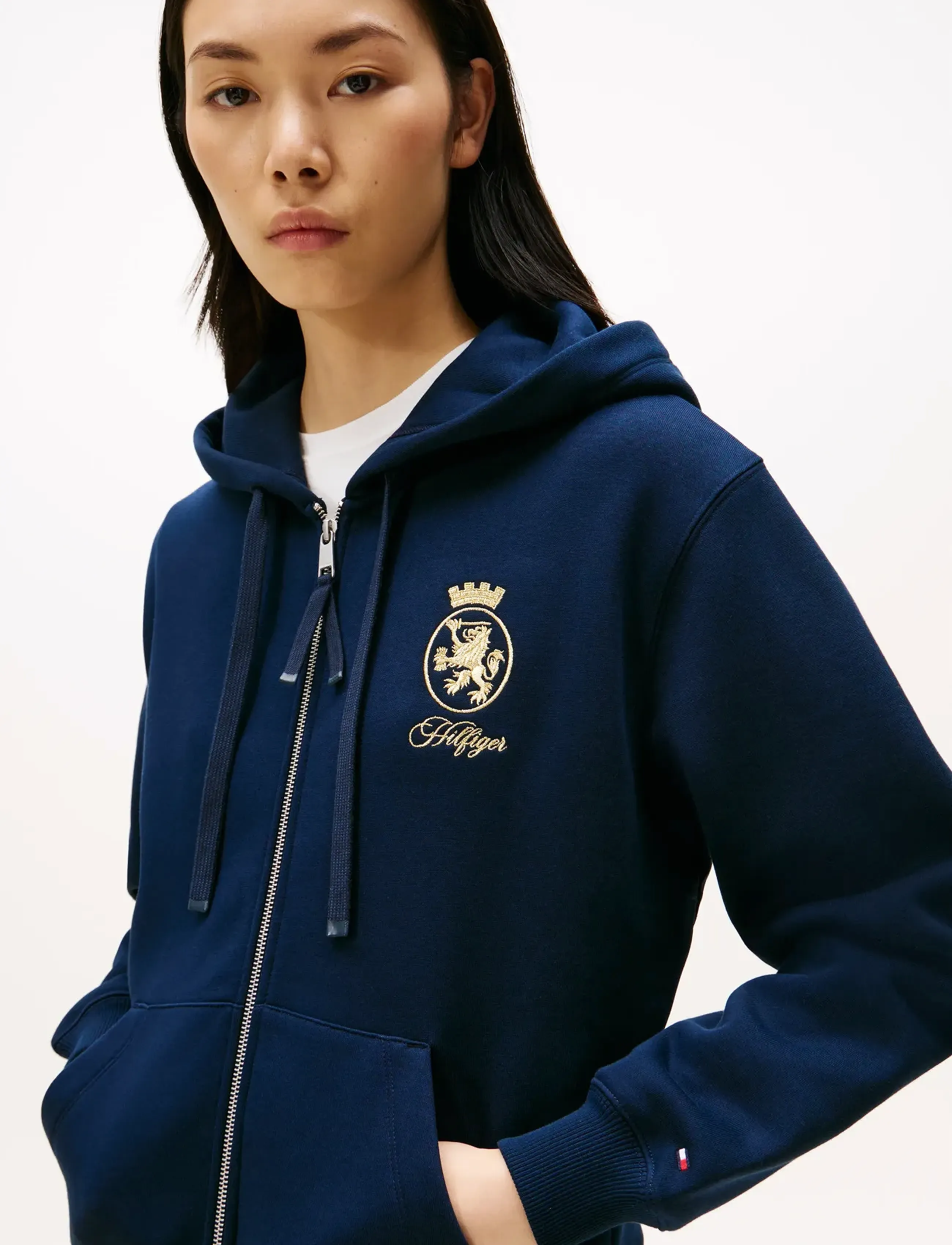 Tommy Hilfiger - GOLD CREST TERRY ZIP THROUGH - dark night navy - 4