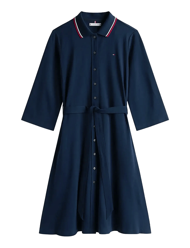 Tommy Hilfiger - RWB BUTTONED SS POLO DRS 3/4 - särkkleidid - dark night navy - 1