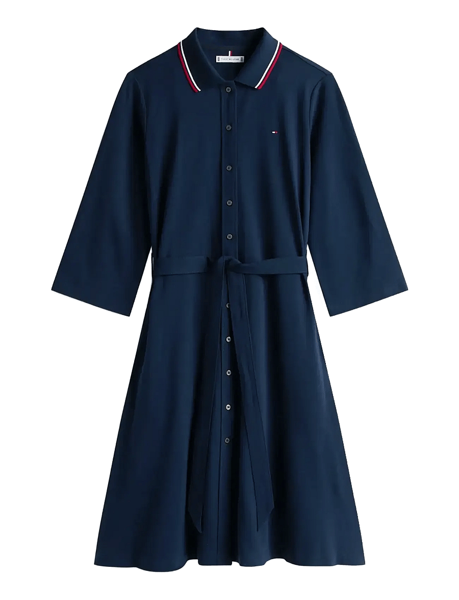 Tommy Hilfiger - RWB BUTTONED SS POLO DRS 3/4 - hemdkleider - dark night navy - 1