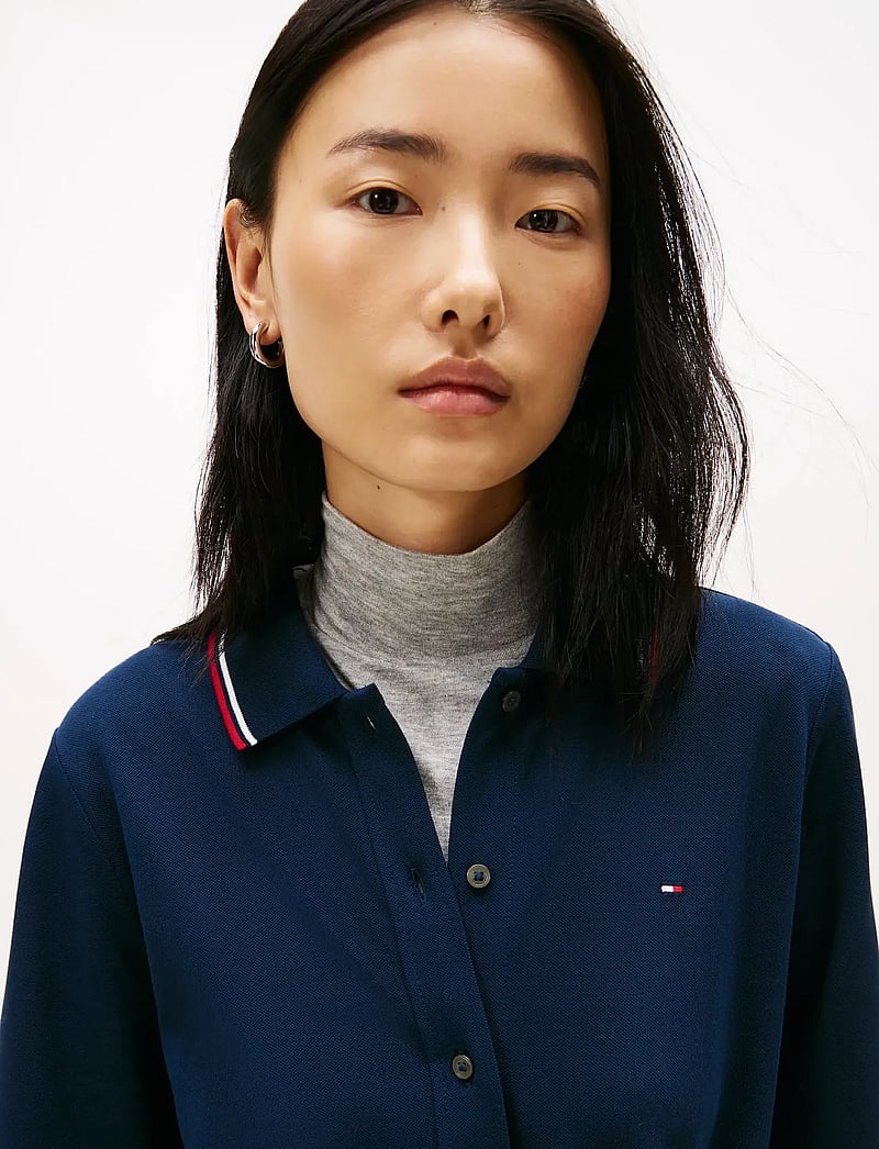 Tommy Hilfiger - RWB BUTTONED SS POLO DRS 3/4 - särkkleidid - dark night navy - 2