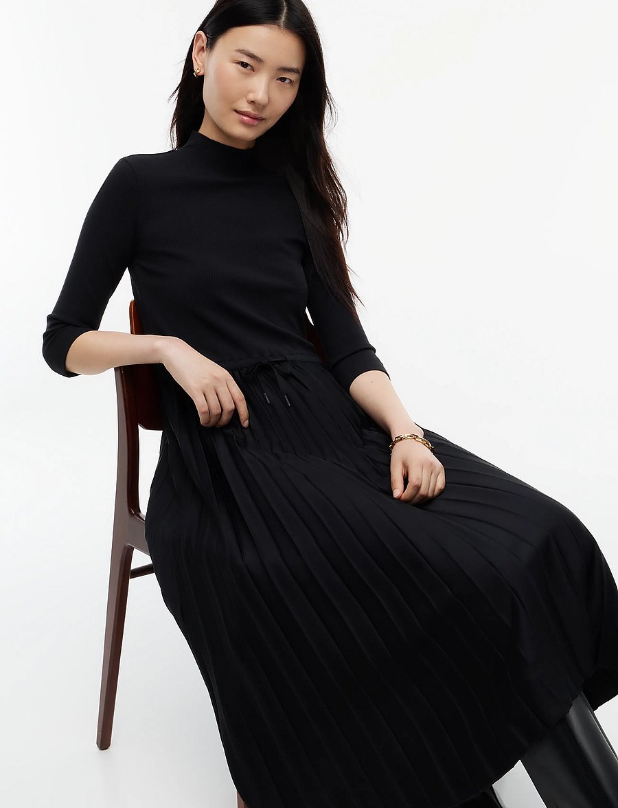 Tommy Hilfiger - SLIM 5X2 RIB MIX MIDI DRS - midi kleitas - black - 3