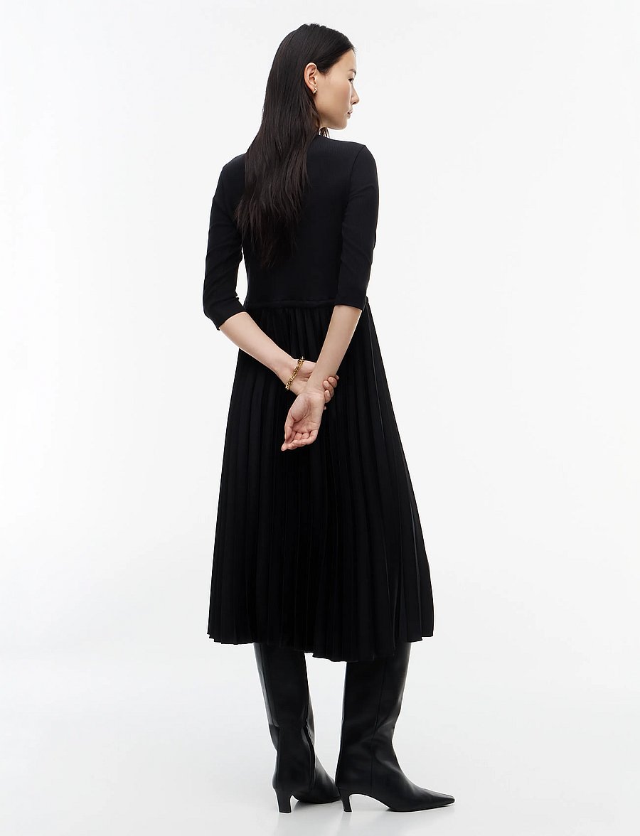 Tommy Hilfiger - SLIM 5X2 RIB MIX MIDI DRS - midi kleitas - black - 4