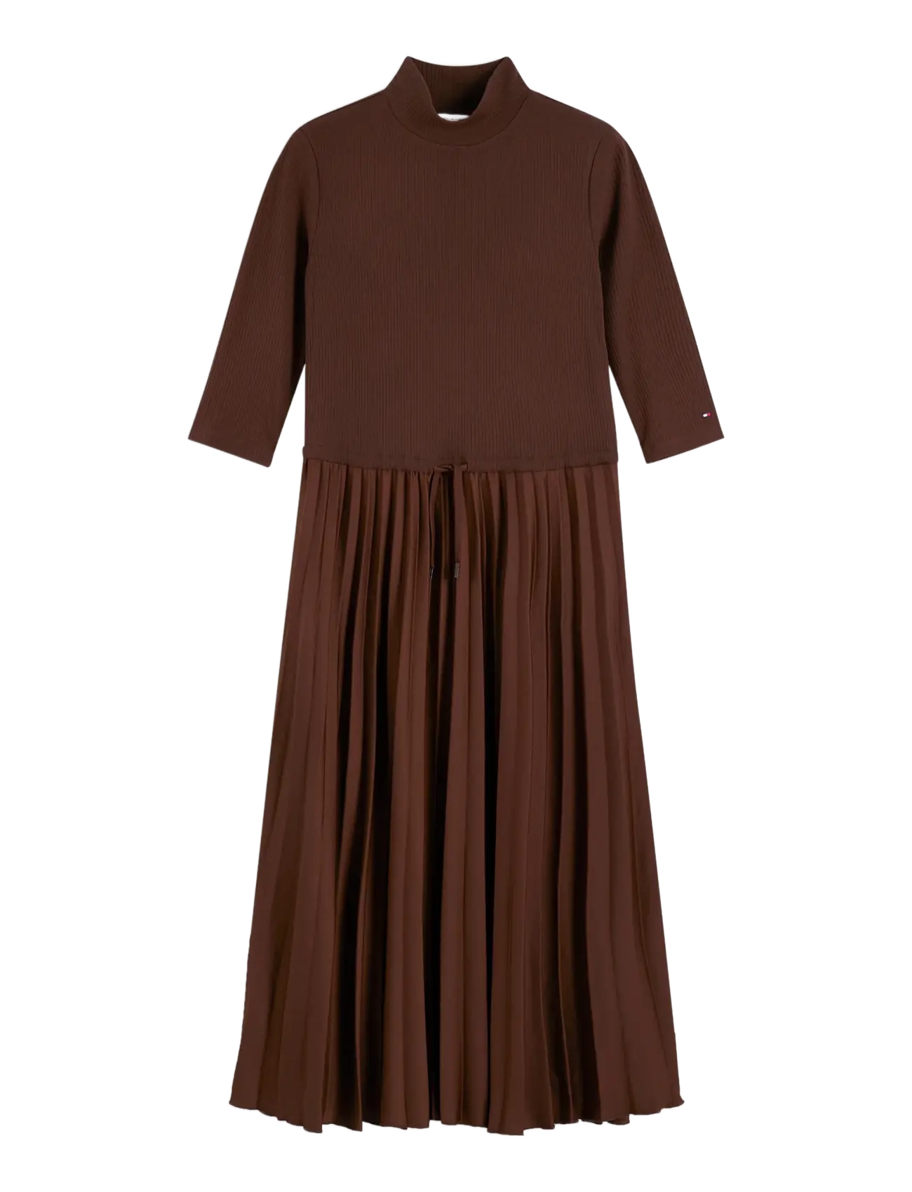 Tommy Hilfiger - SLIM 5X2 RIB MIX MIDI DRS - midikleider - chocolate - 1