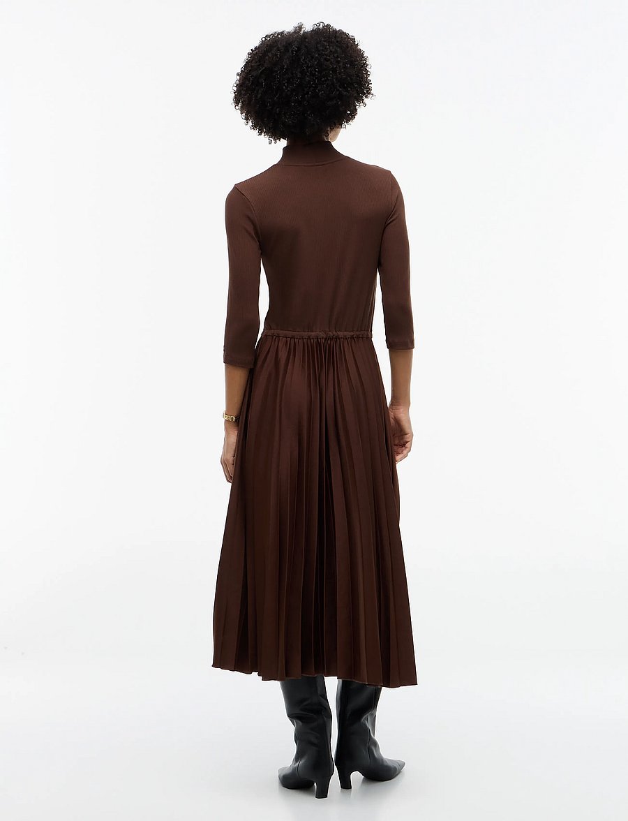 Tommy Hilfiger - SLIM 5X2 RIB MIX MIDI DRS - midikleider - chocolate - 4