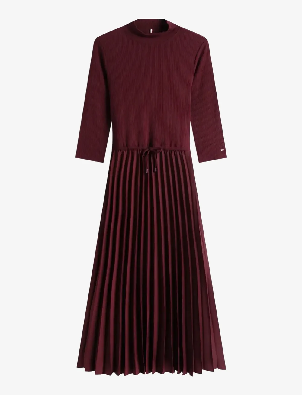 Tommy Hilfiger - SLIM 5X2 RIB MIX MIDI DRS - midi kjoler - deep burgundy - 1