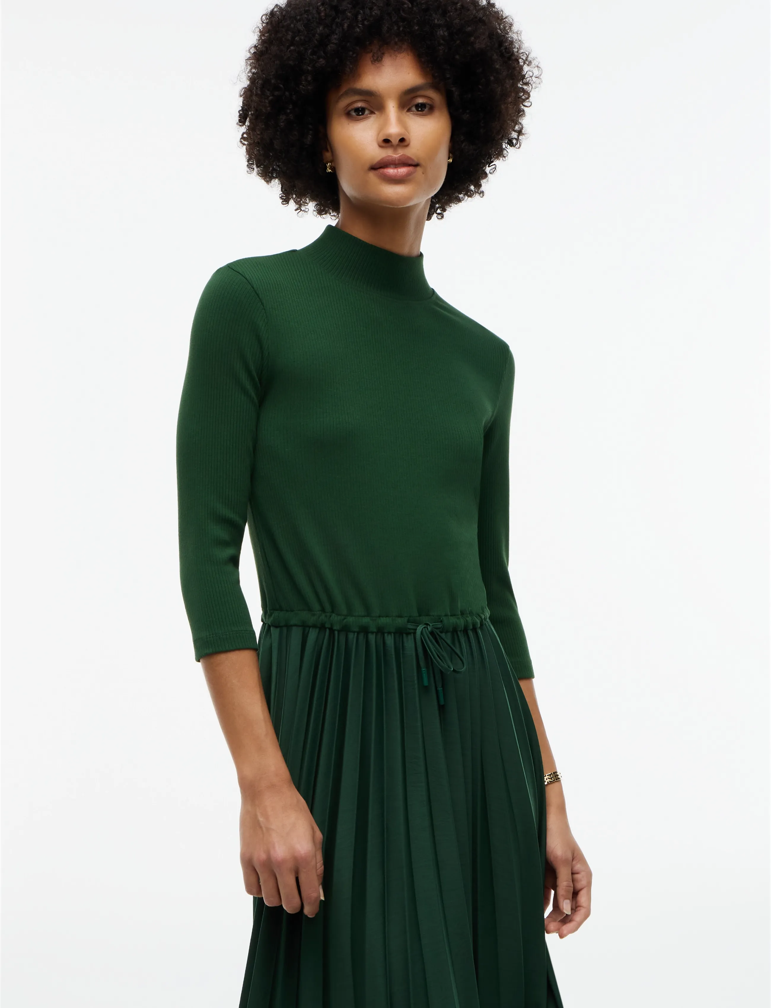 Tommy Hilfiger - SLIM 5X2 RIB MIX MIDI DRS - midikleidid - national forest - 2