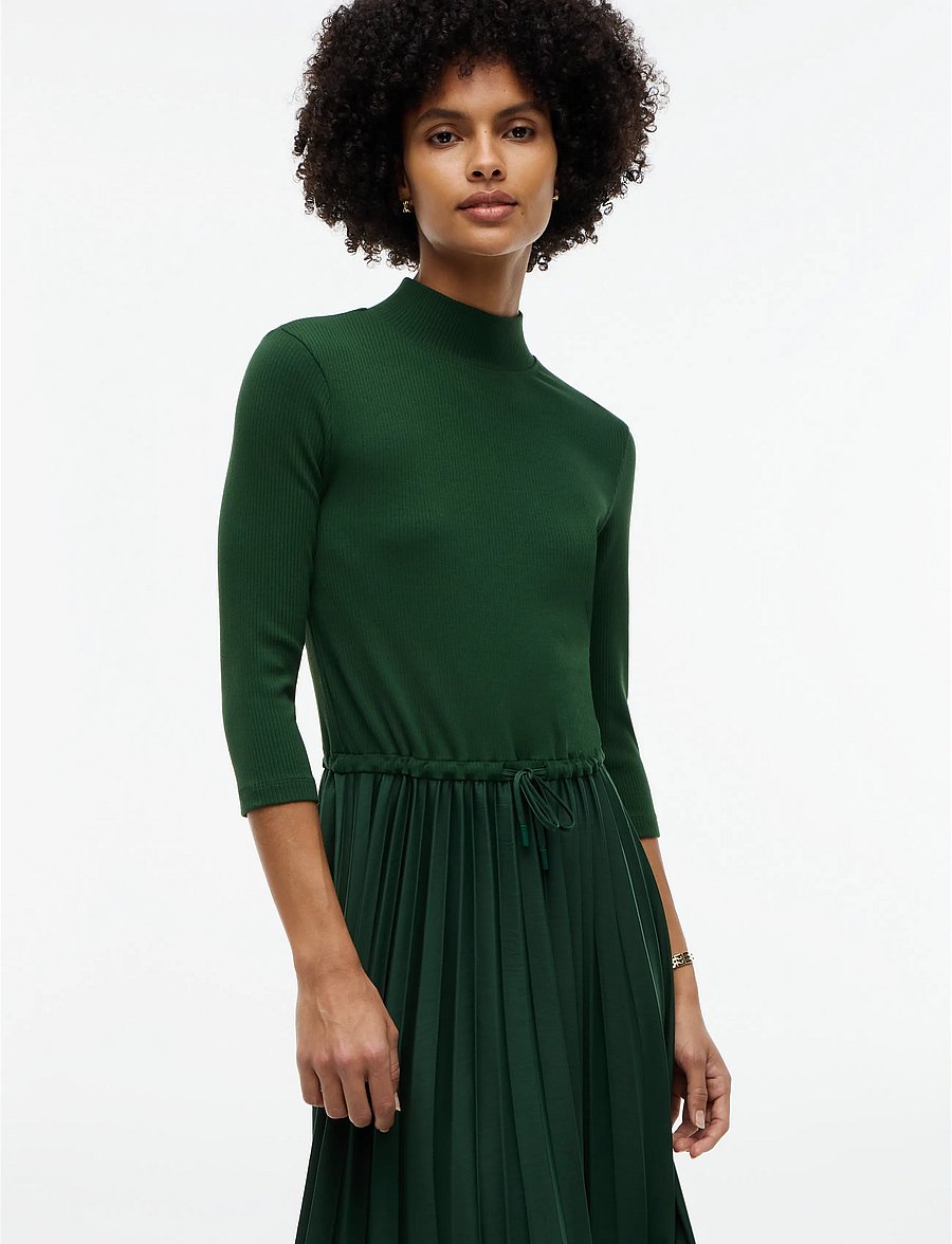 Tommy Hilfiger - SLIM 5X2 RIB MIX MIDI DRS - midikleidid - national forest - 2
