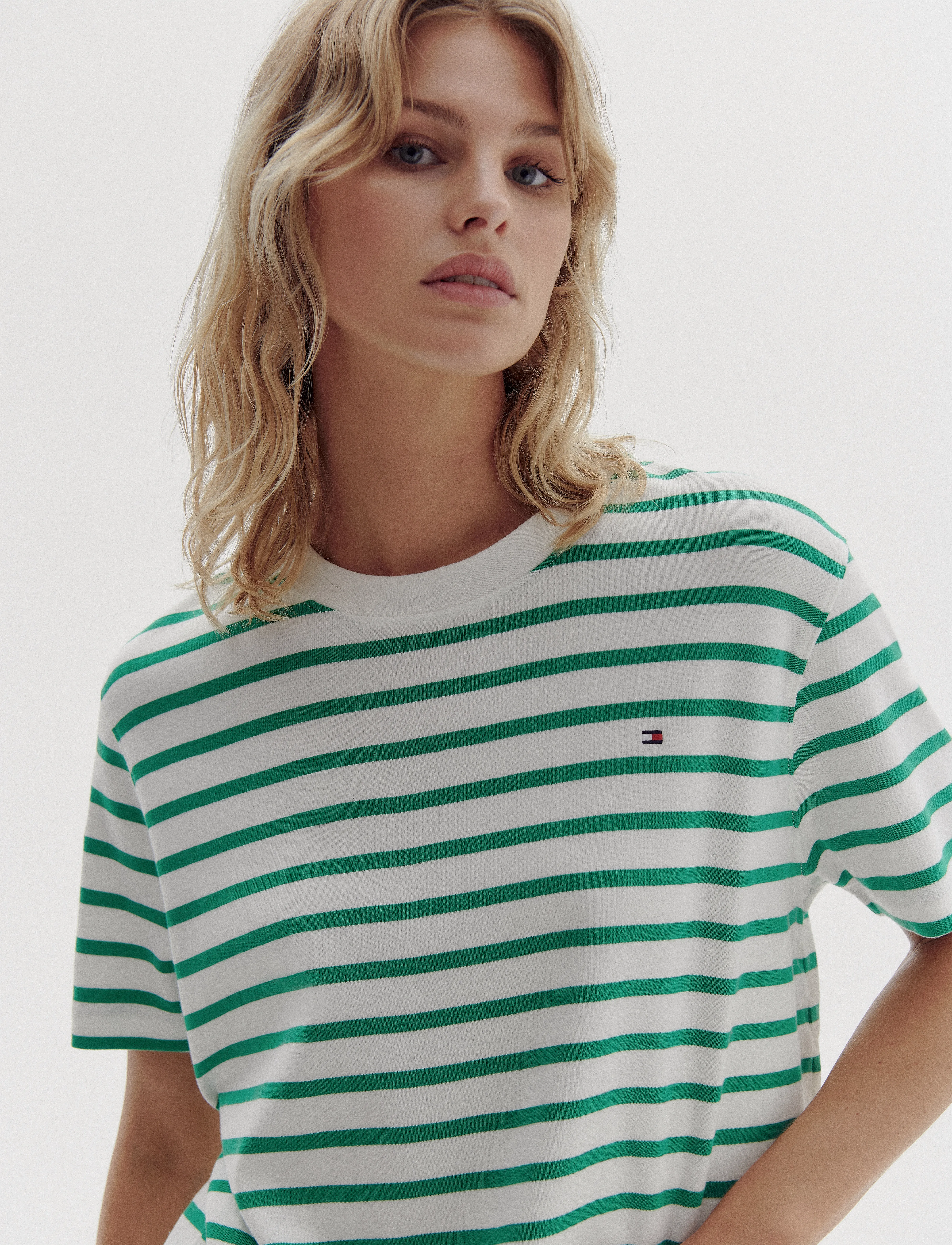 Tommy Hilfiger - RLX MODERN CODY SS - ecru/radiant green stp - 2