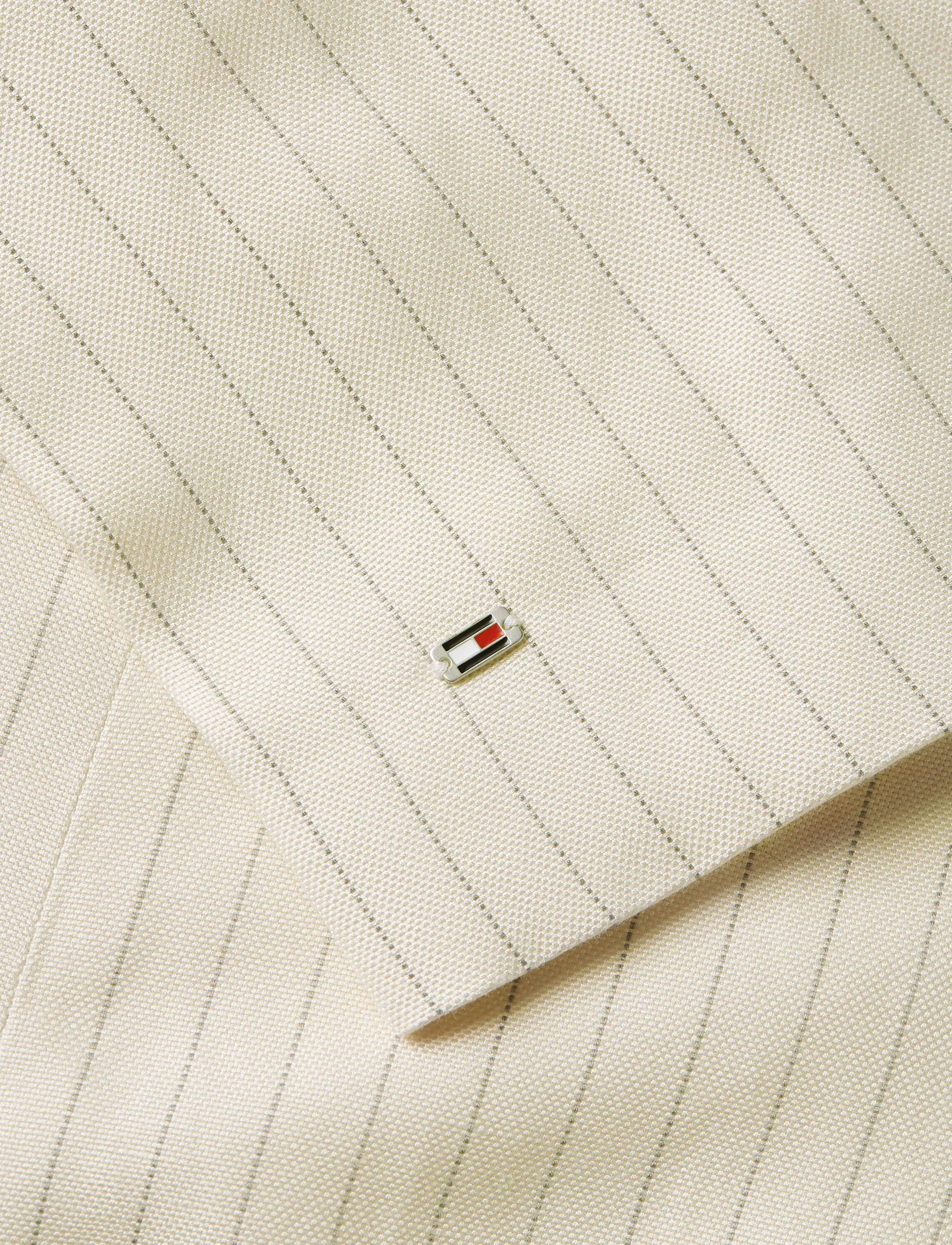 Tommy Hilfiger - VISCOSE LINEN RELAXED SB BLAZER - cream/ grey pinstripe cw fabric - 5