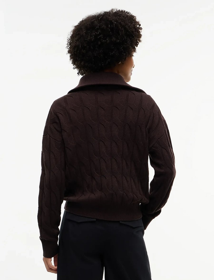 Tommy Hilfiger - SOFT WOOL CABLE 1/2 ZIP LS SWT - pullover - chocolate - 2