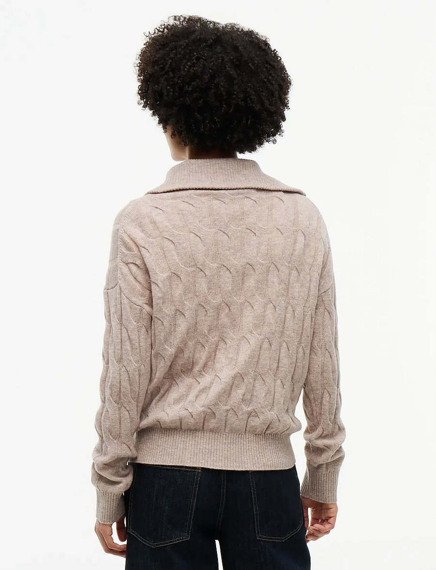 Tommy Hilfiger - SOFT WOOL CABLE 1/2 ZIP LS SWT - stickade tröjor - light camel heather - 2