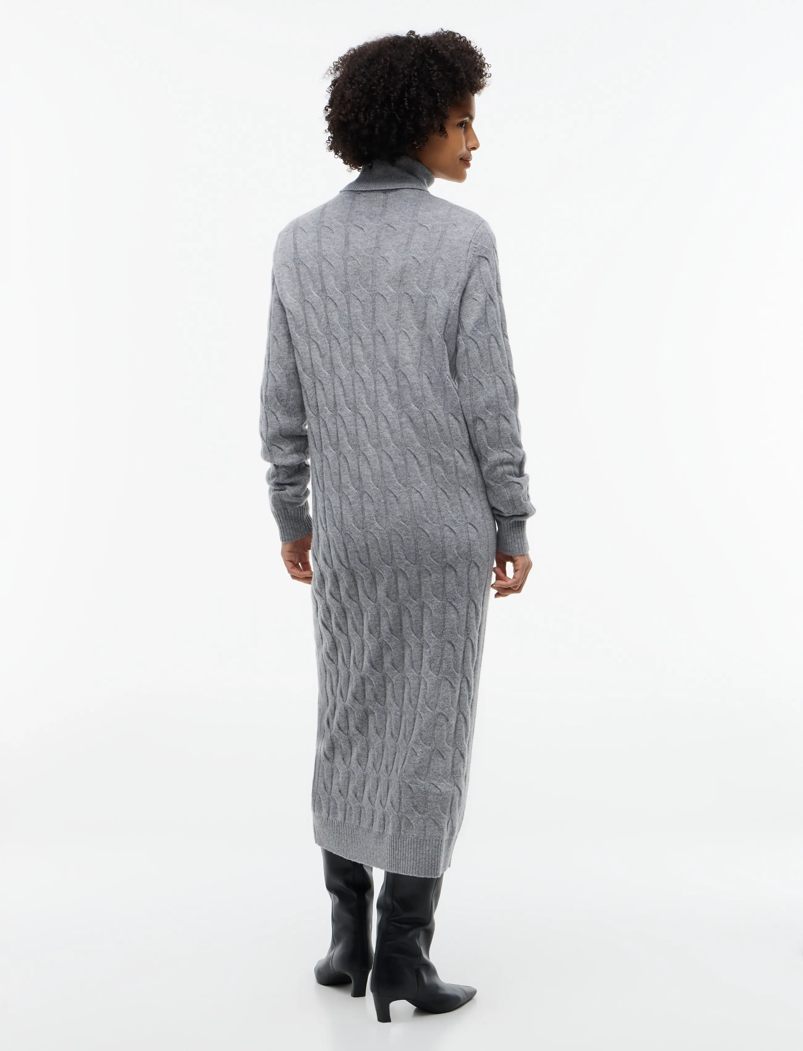 Soft Wool Cable Roll-Nk Ls Dress 5