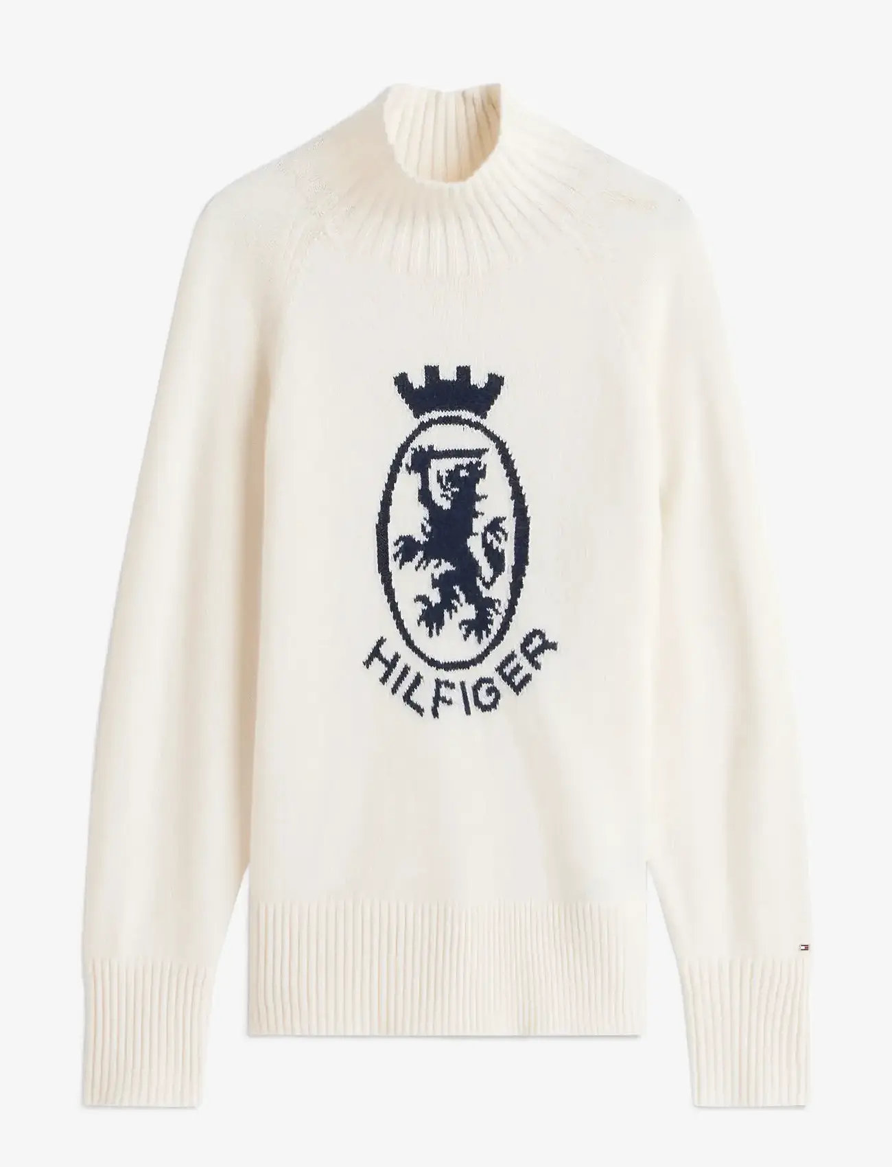 Tommy Hilfiger - WOOL BLEND GRAPHIC MOCK-NK SWT - ivory petal - 1