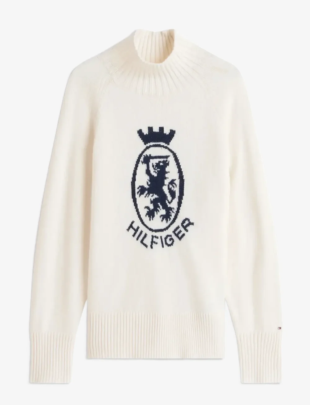 Tommy Hilfiger - WOOL BLEND GRAPHIC MOCK-NK SWT - stickade tröjor - ivory petal - 1