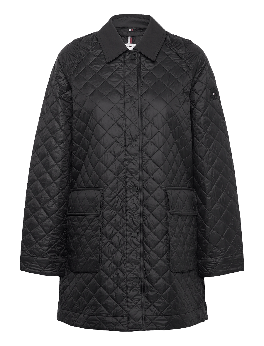 Tommy Hilfiger - PADDED NYLON REG QUILTED COAT - frühlingsjacken - black - 1