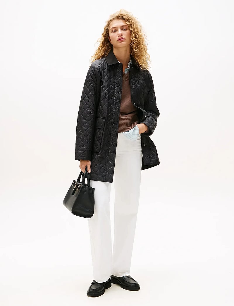 Tommy Hilfiger - PADDED NYLON REG QUILTED COAT - quiltade jackor - black - 0