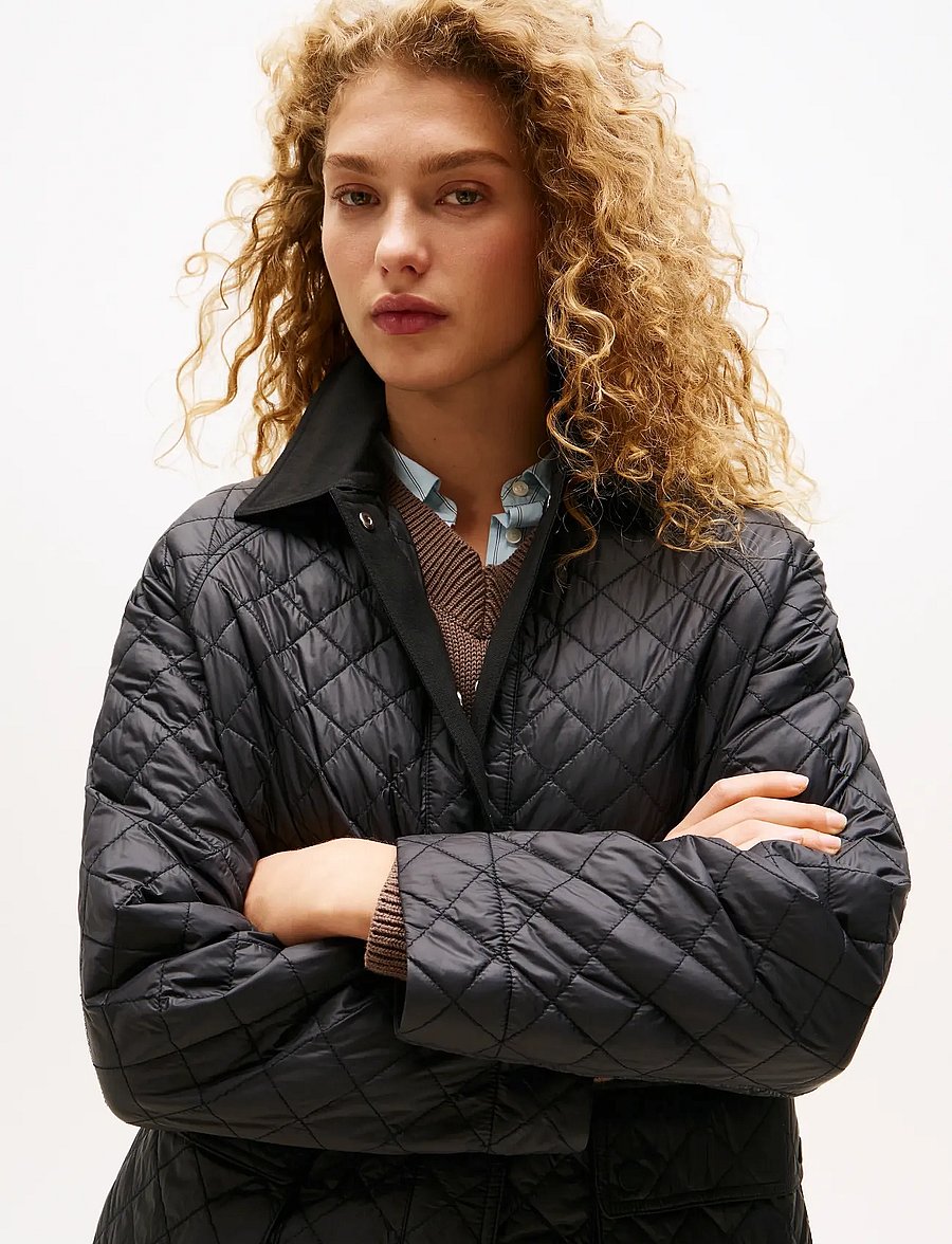 Tommy Hilfiger - PADDED NYLON REG QUILTED COAT - frühlingsjacken - black - 3