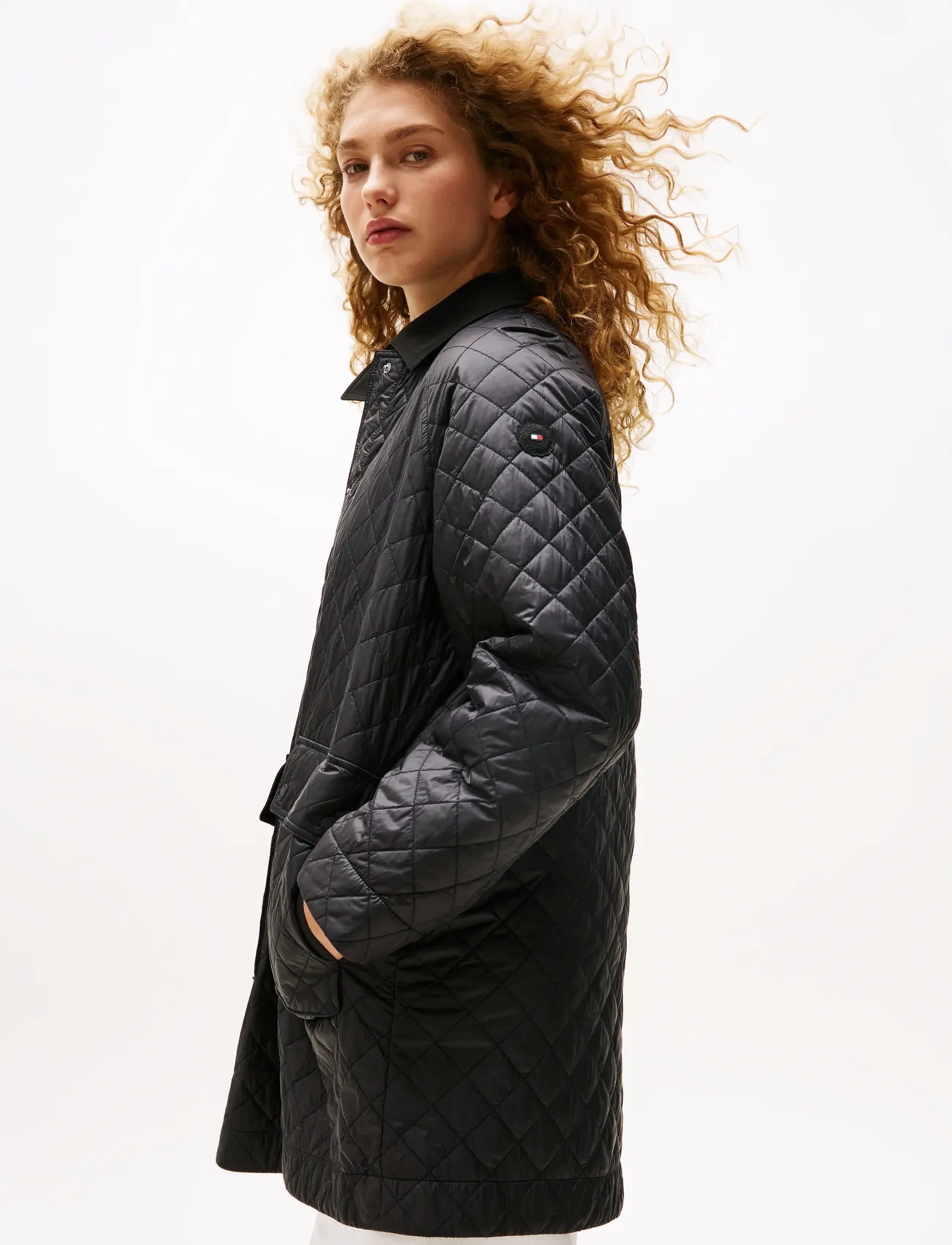 Tommy Hilfiger - PADDED NYLON REG QUILTED COAT - frühlingsjacken - black - 4