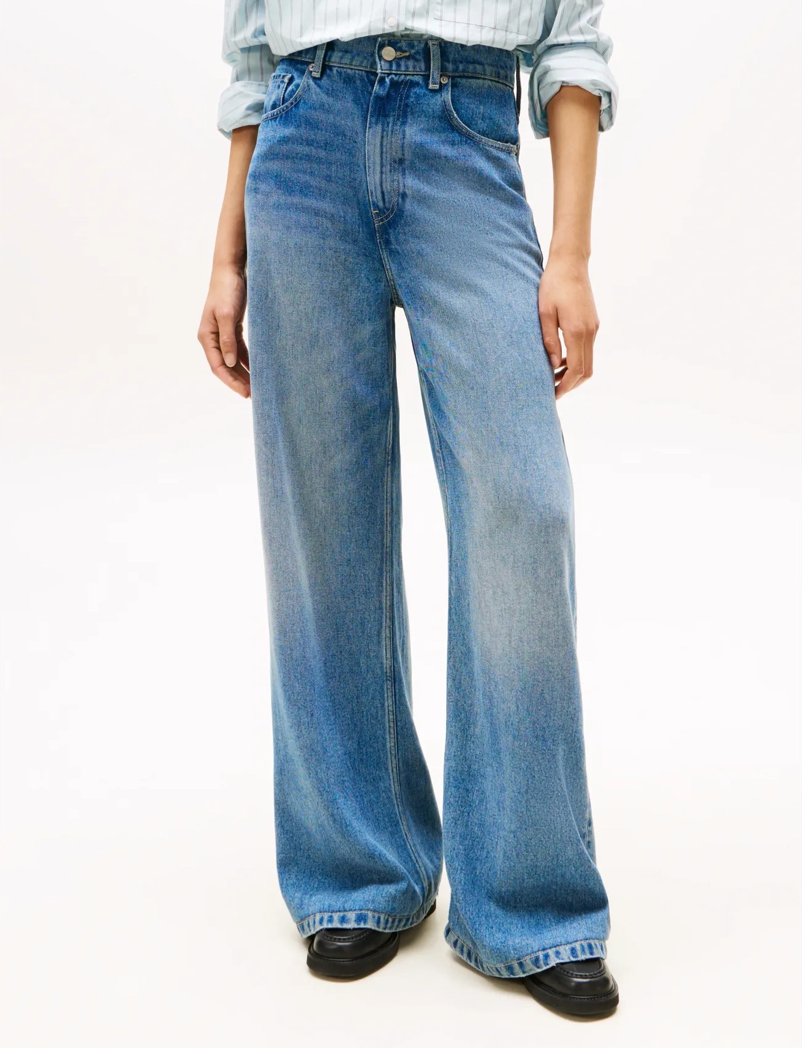 Tommy Hilfiger DNM LANA WIDE LEG HW - Transitional Layering - LANA / blue