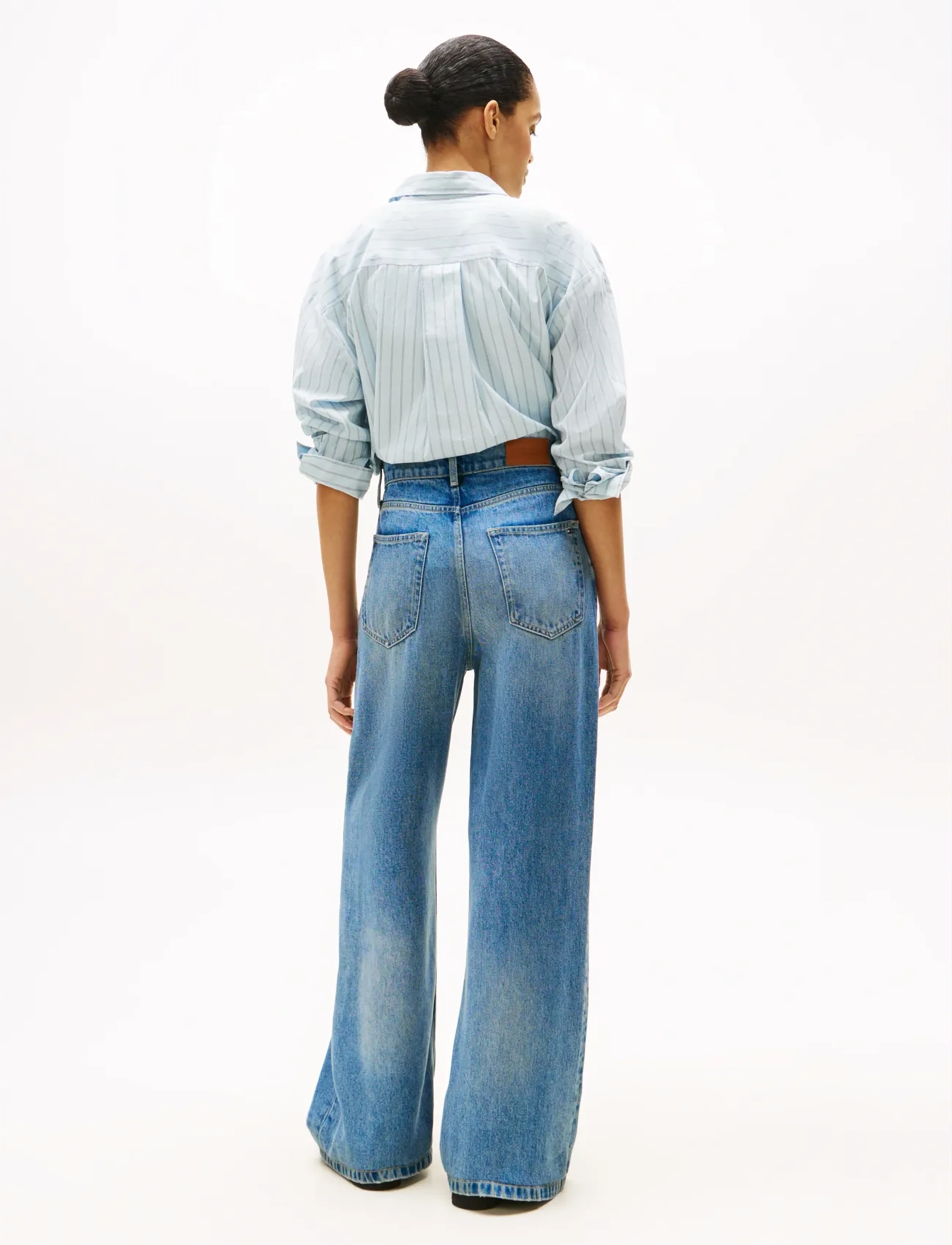 Tommy Hilfiger - DNM LANA WIDE LEG HW - víðar gallabuxur - lana - 3
