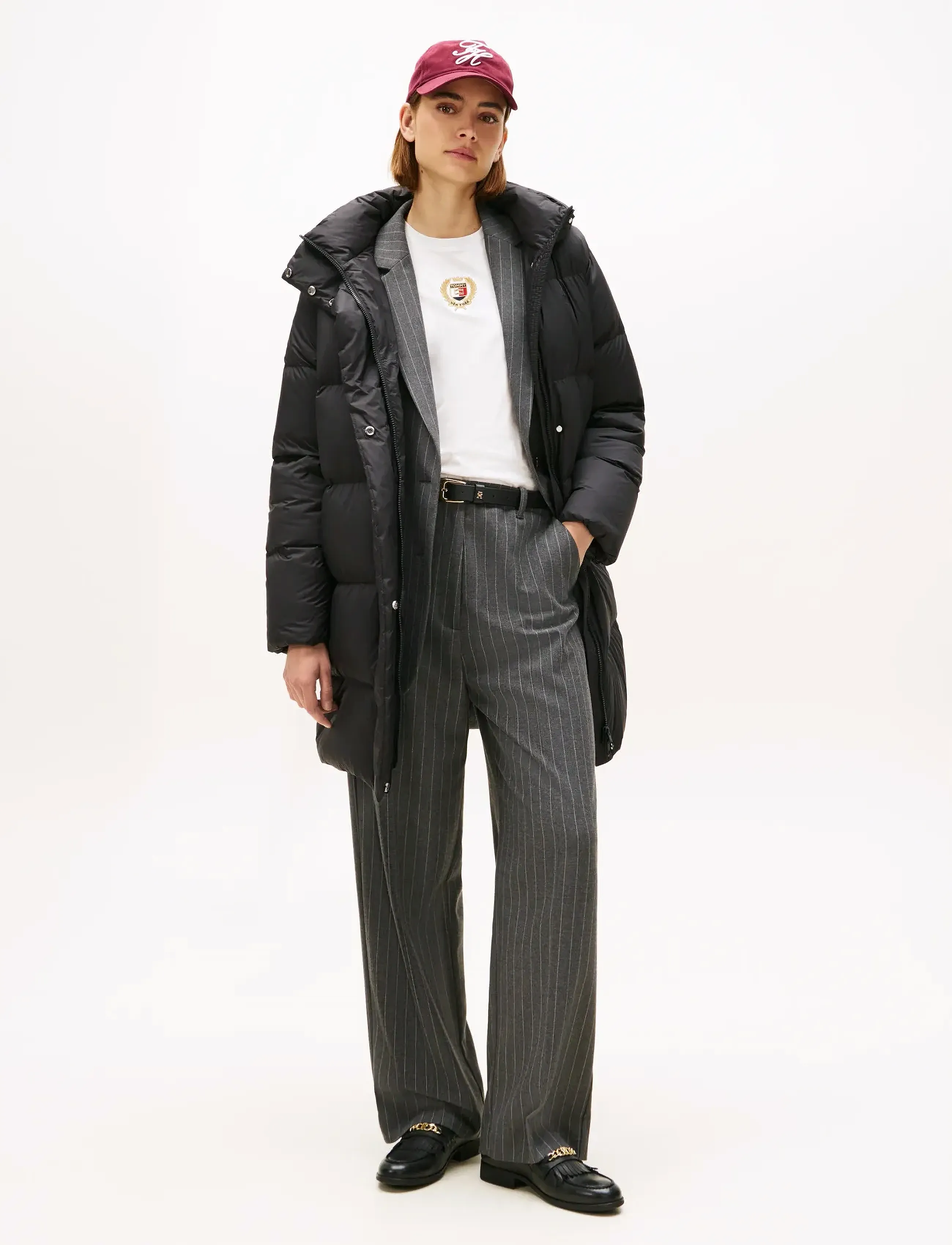 Tommy Hilfiger Modern Down Reg Coat, XXL, Black, Frakker > Vatterede Frakker, Dame