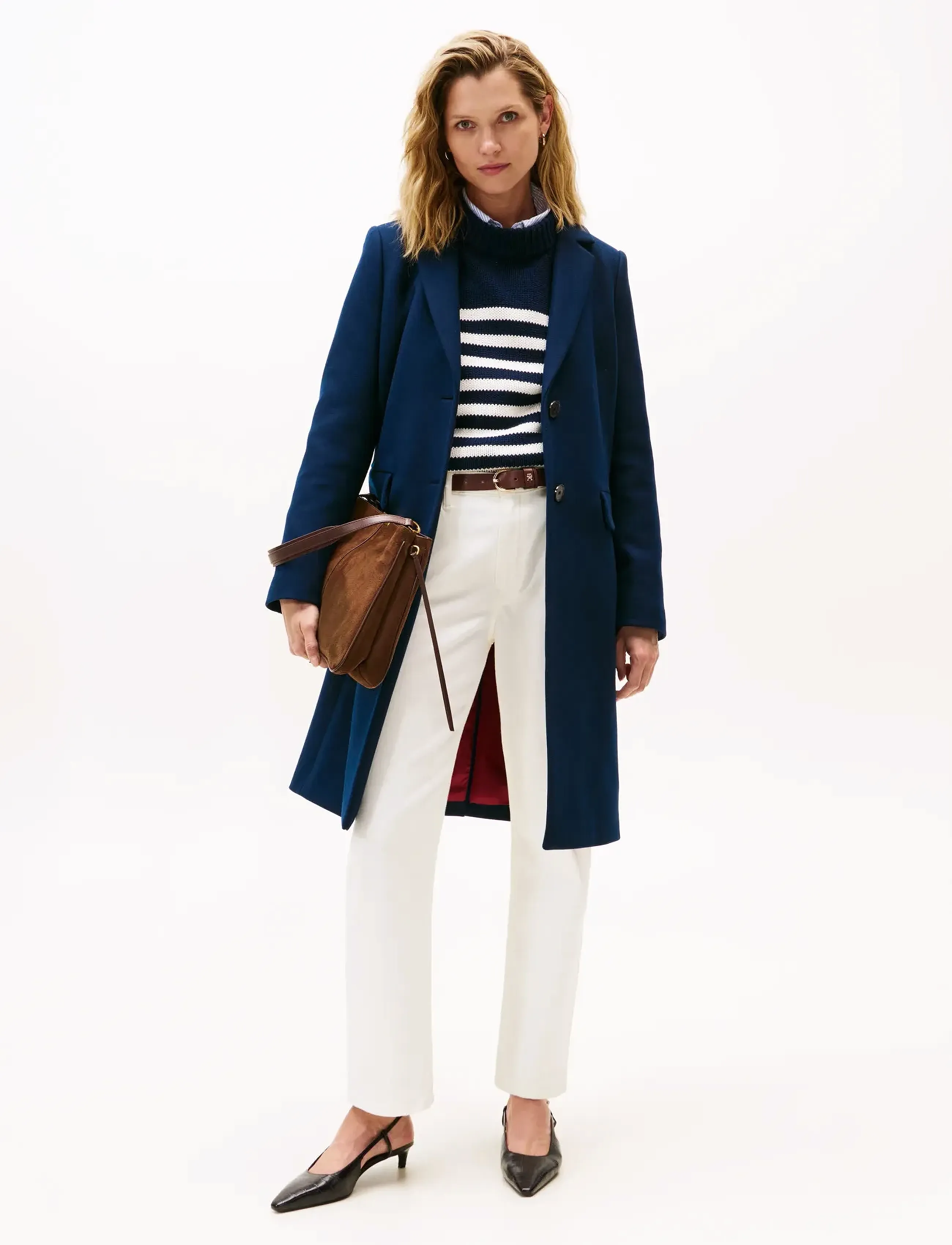 Tommy Hilfiger Classic Sb Wool Reg Coat, 44, Coats, Marineblau - Frauen