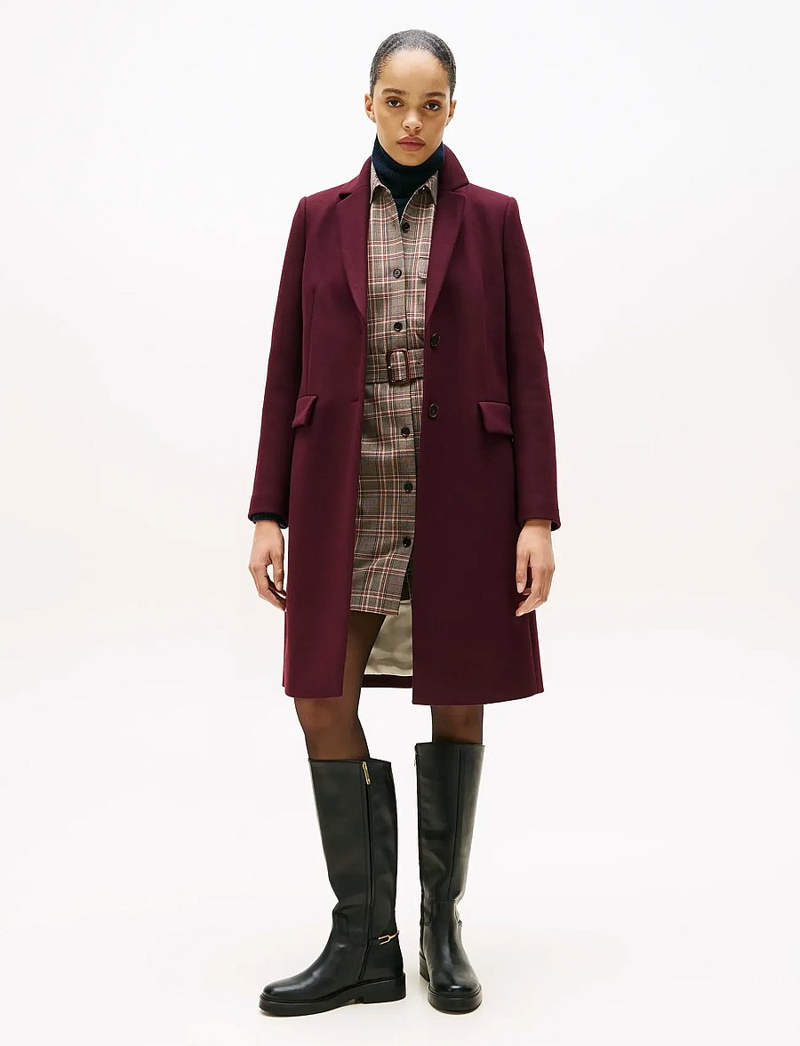 Tommy Hilfiger - CLASSIC SB WOOL REG COAT - ziemas jakas - deep burgundy - 0