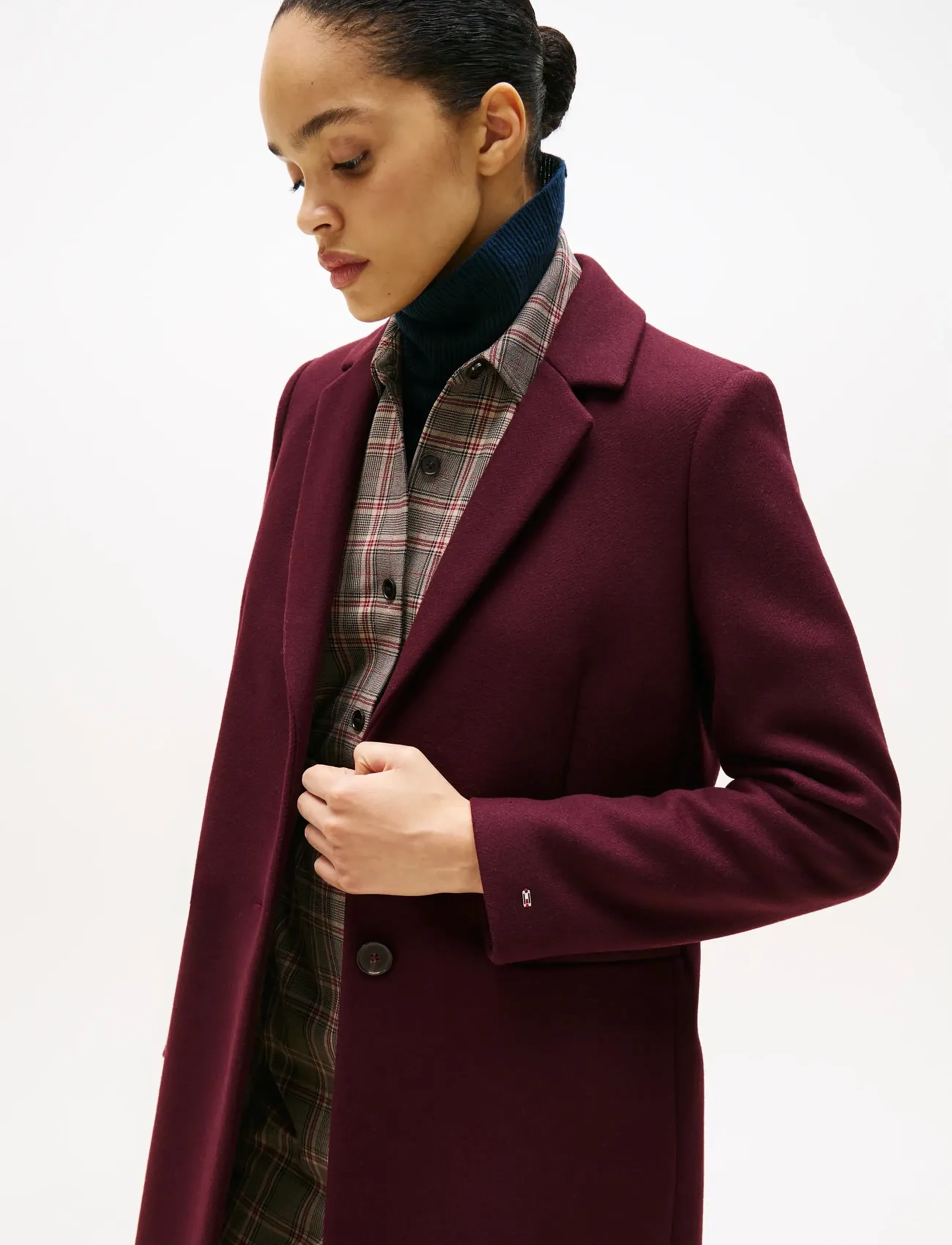 Tommy Hilfiger - CLASSIC SB WOOL REG COAT - ziemas jakas - deep burgundy - 3