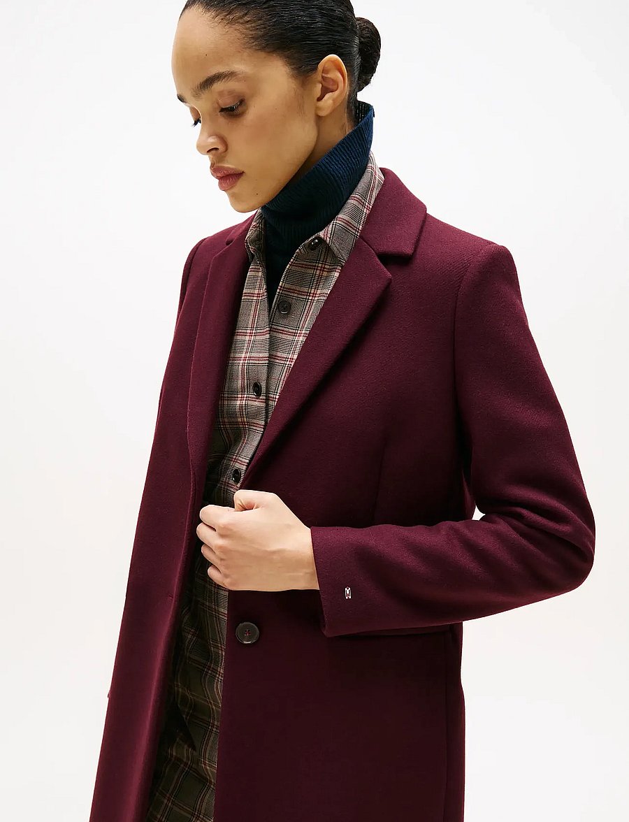 Tommy Hilfiger - CLASSIC SB WOOL REG COAT - ziemas jakas - deep burgundy - 3