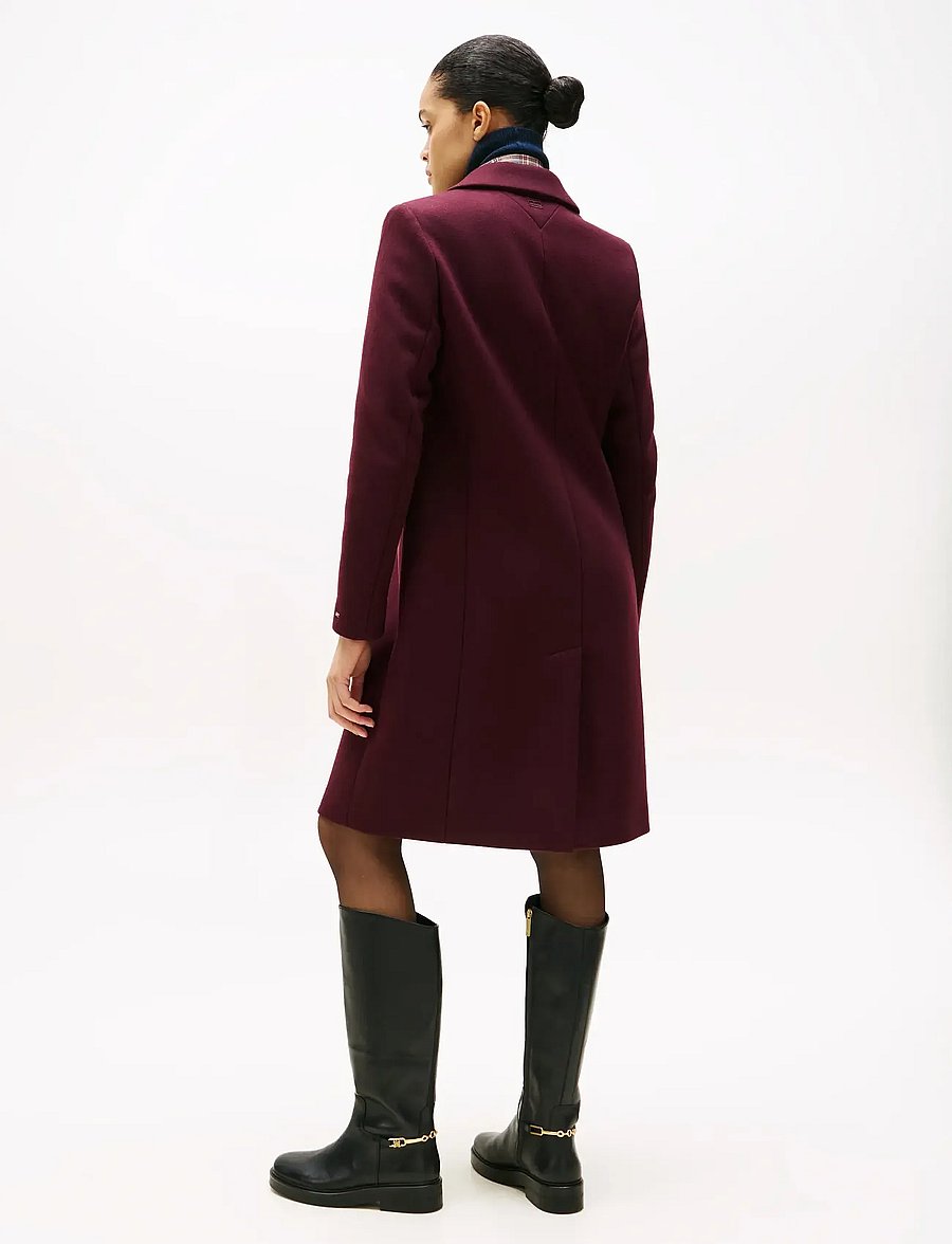 Tommy Hilfiger - CLASSIC SB WOOL REG COAT - ziemas jakas - deep burgundy - 4