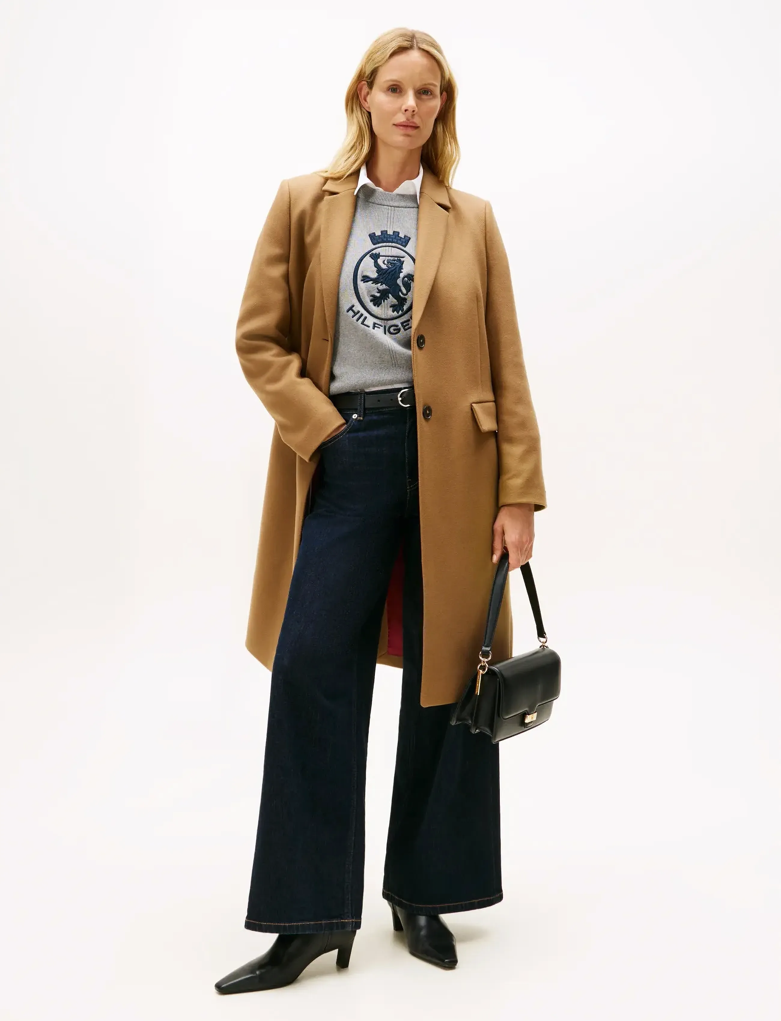 Tommy Hilfiger Classic Sb Wool Reg Coat, 34, Coats, Beige - Frauen