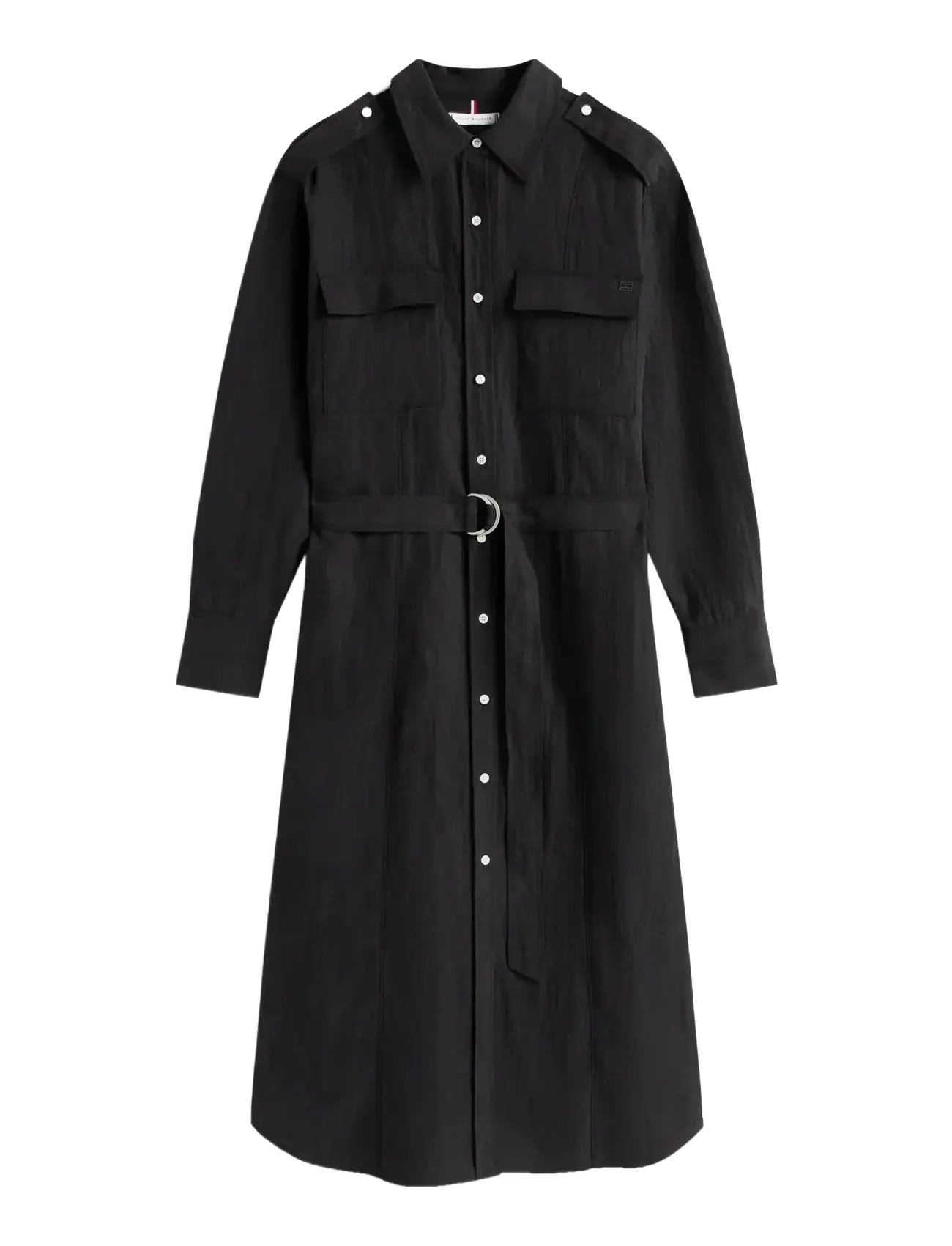 Tommy Hilfiger FLUID UTILITY MIDI DRESS - Tops & skirts - BLACK / black