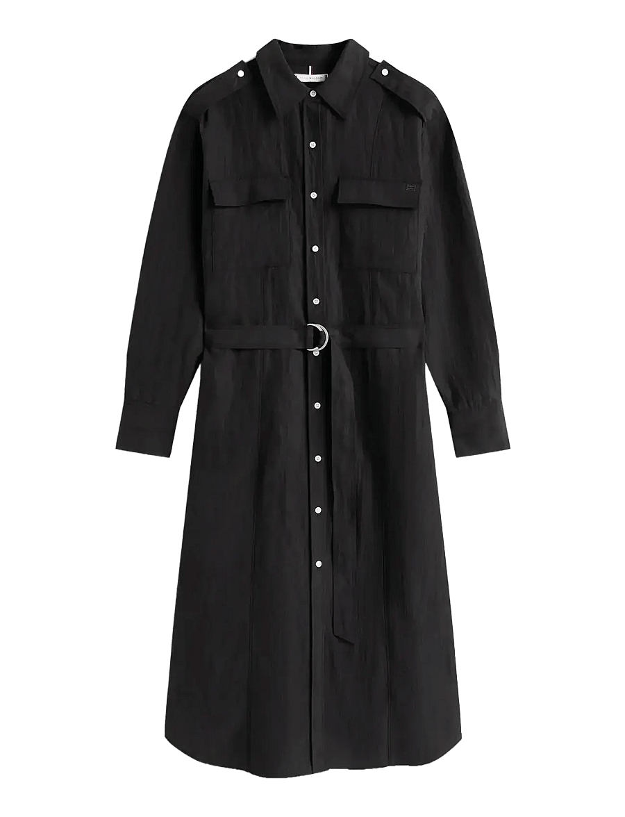 Tommy Hilfiger - FLUID UTILITY MIDI DRESS - shirt dresses - black - 1