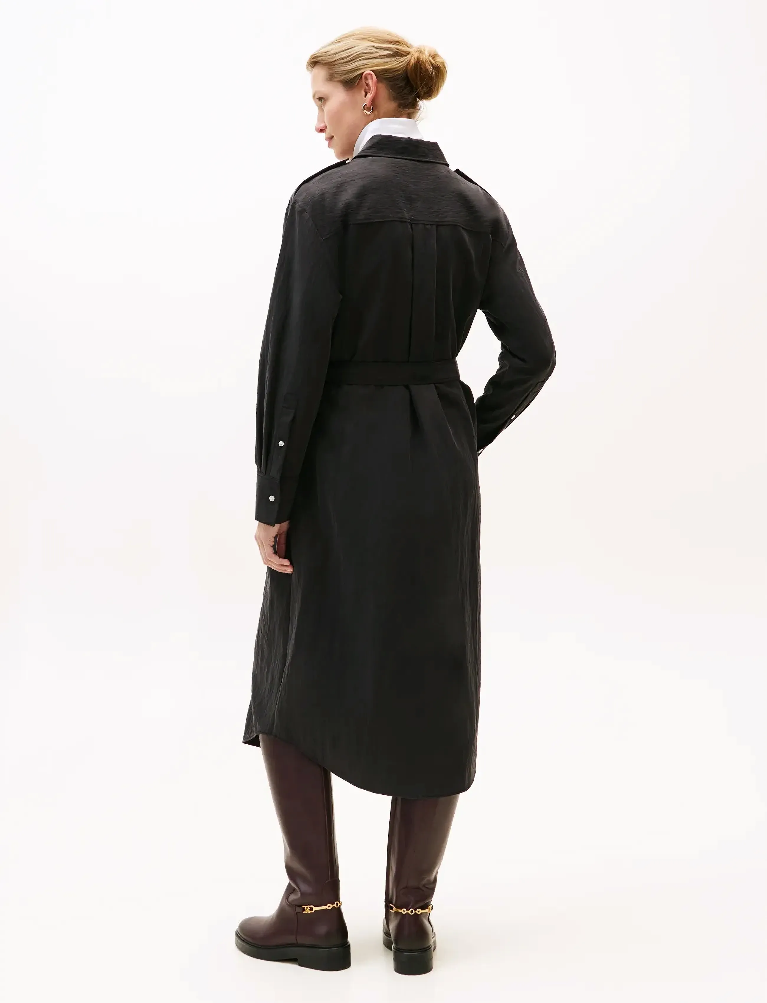 Tommy Hilfiger - FLUID UTILITY MIDI DRESS - hemdkleider - black - 4