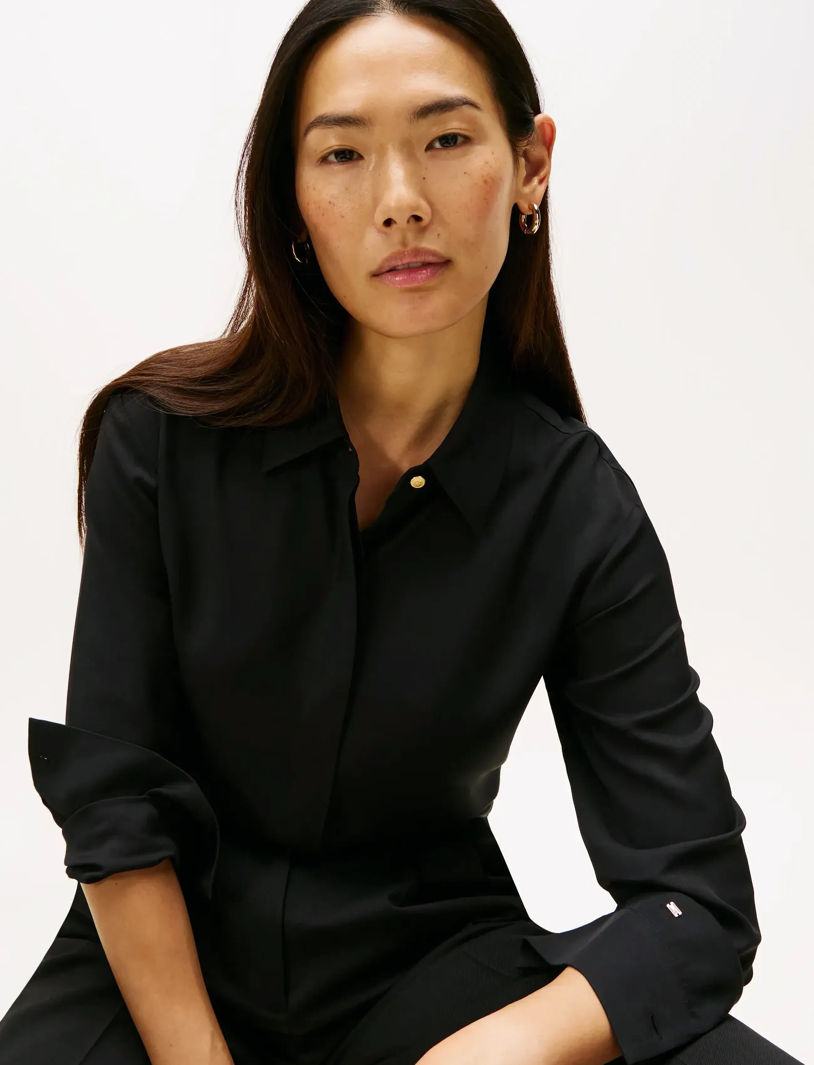Tommy Hilfiger - SOFT VIS LS REGULAR SHIRT - black - 5