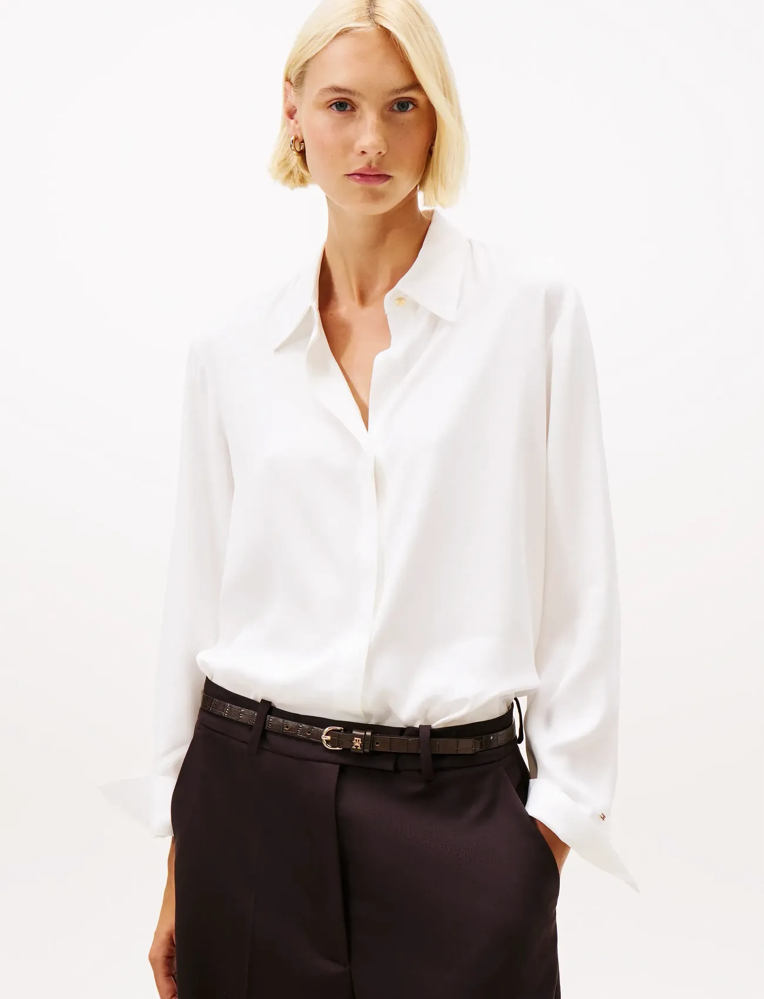 Tommy Hilfiger SOFT VIS LS REGULAR SHIRT - Hemden - ECRU / white