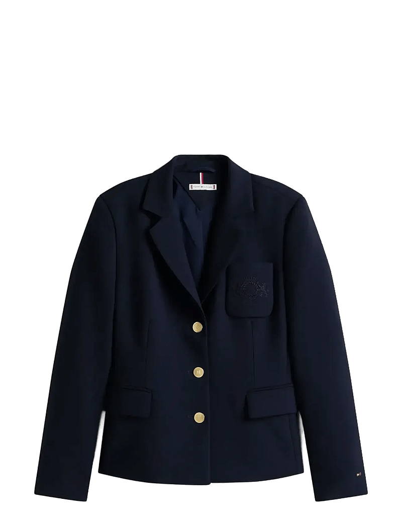 Tommy Hilfiger - PUNTO TONAL CREST SLIM BLAZER - einreihige blazer - dark night navy - 1