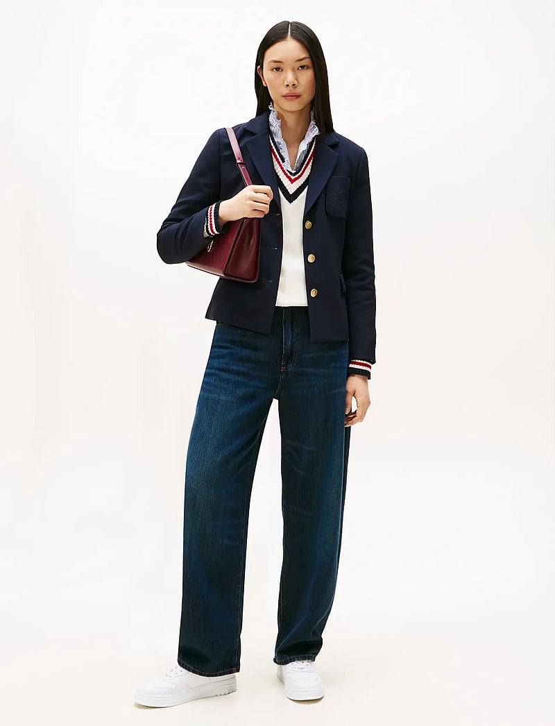 Tommy Hilfiger - PUNTO TONAL CREST SLIM BLAZER - einreihige blazer - dark night navy - 4