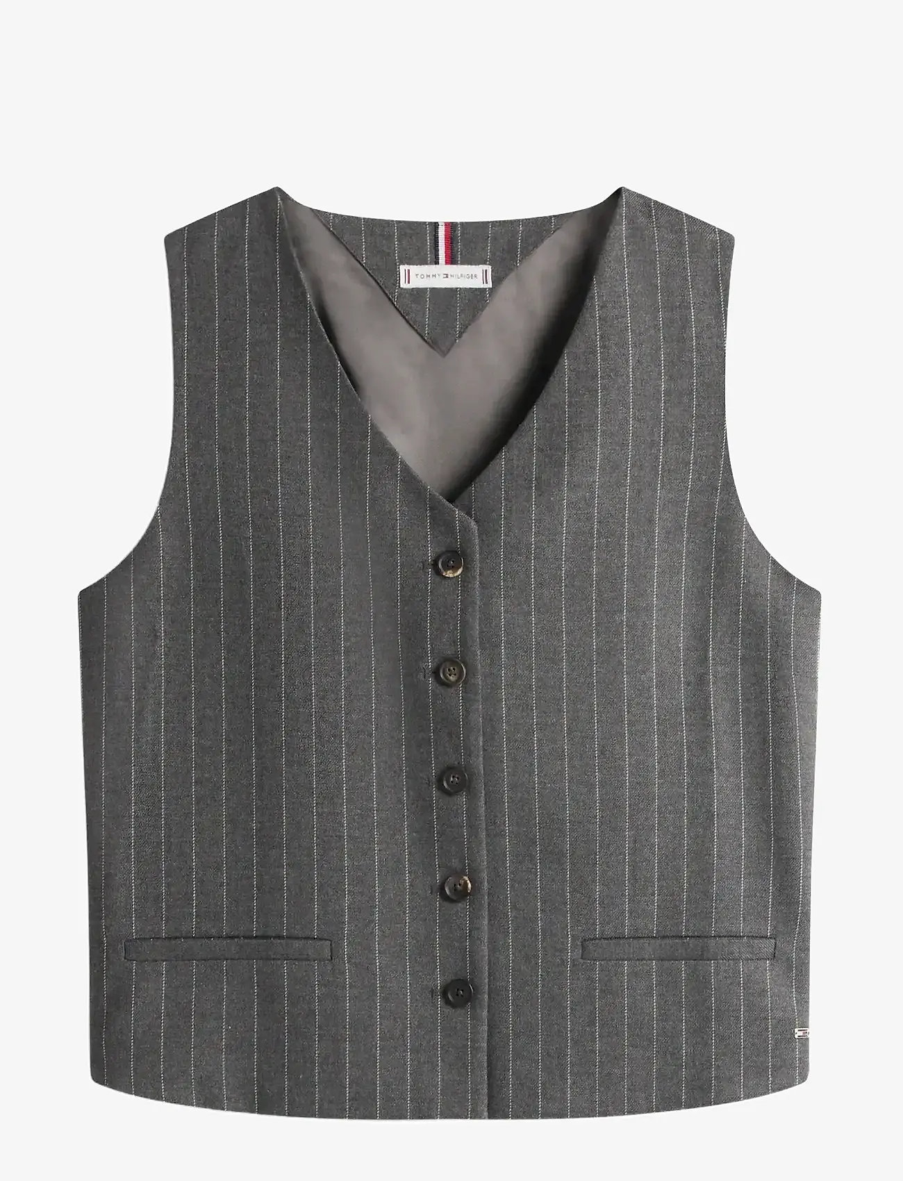 Tommy Hilfiger - PINSTRIPE TAILORED VEST - westen - mid grey heather pinstripe - 1